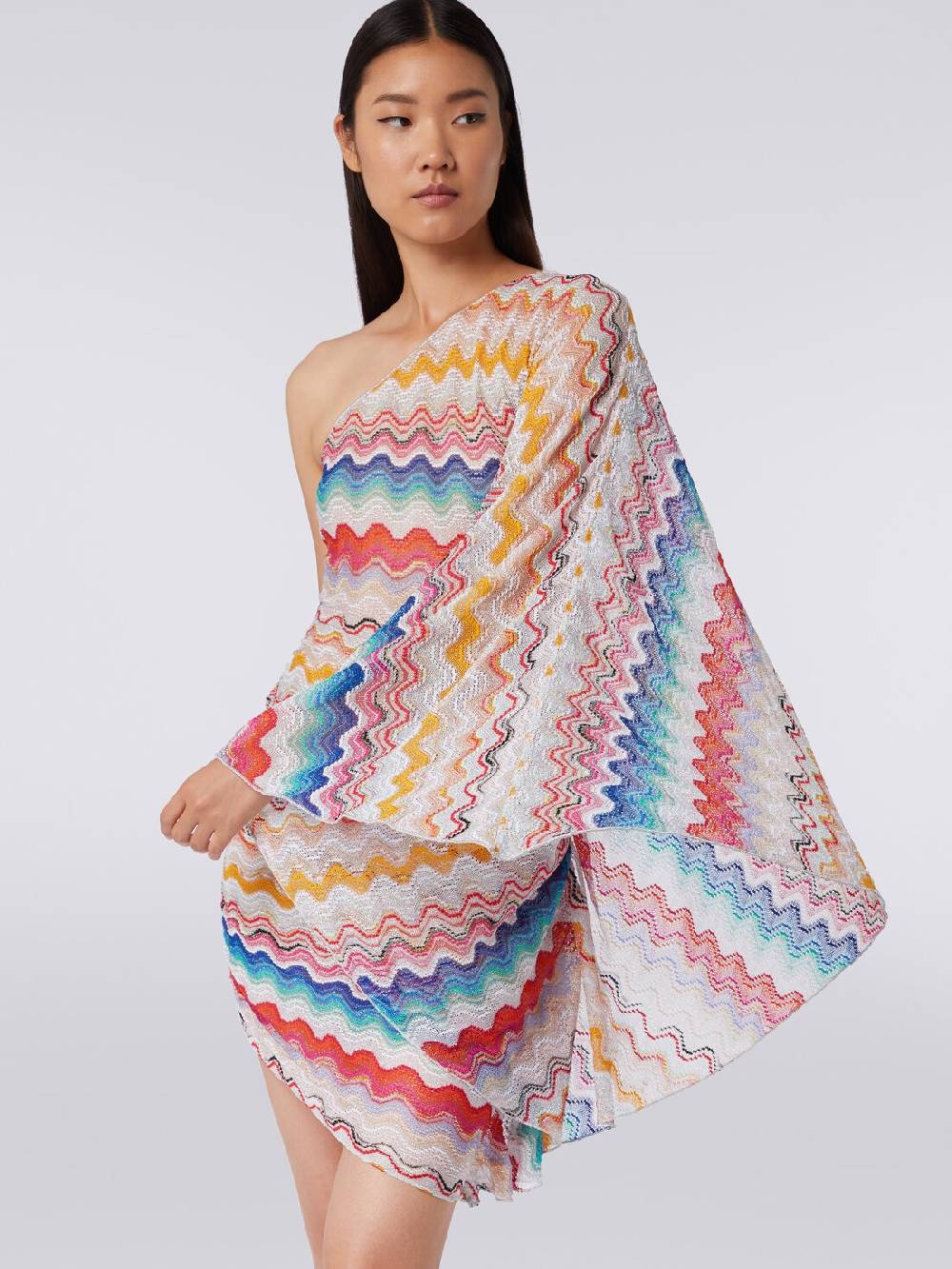 M Missoni Abito Copricostume Monospalla In Crochet Motivo Onda