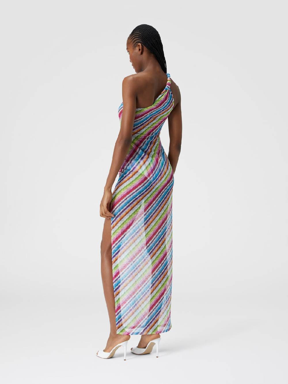 M Missoni Abito Copricostume Stampa Zig Zag Con Scollatura A Nodo