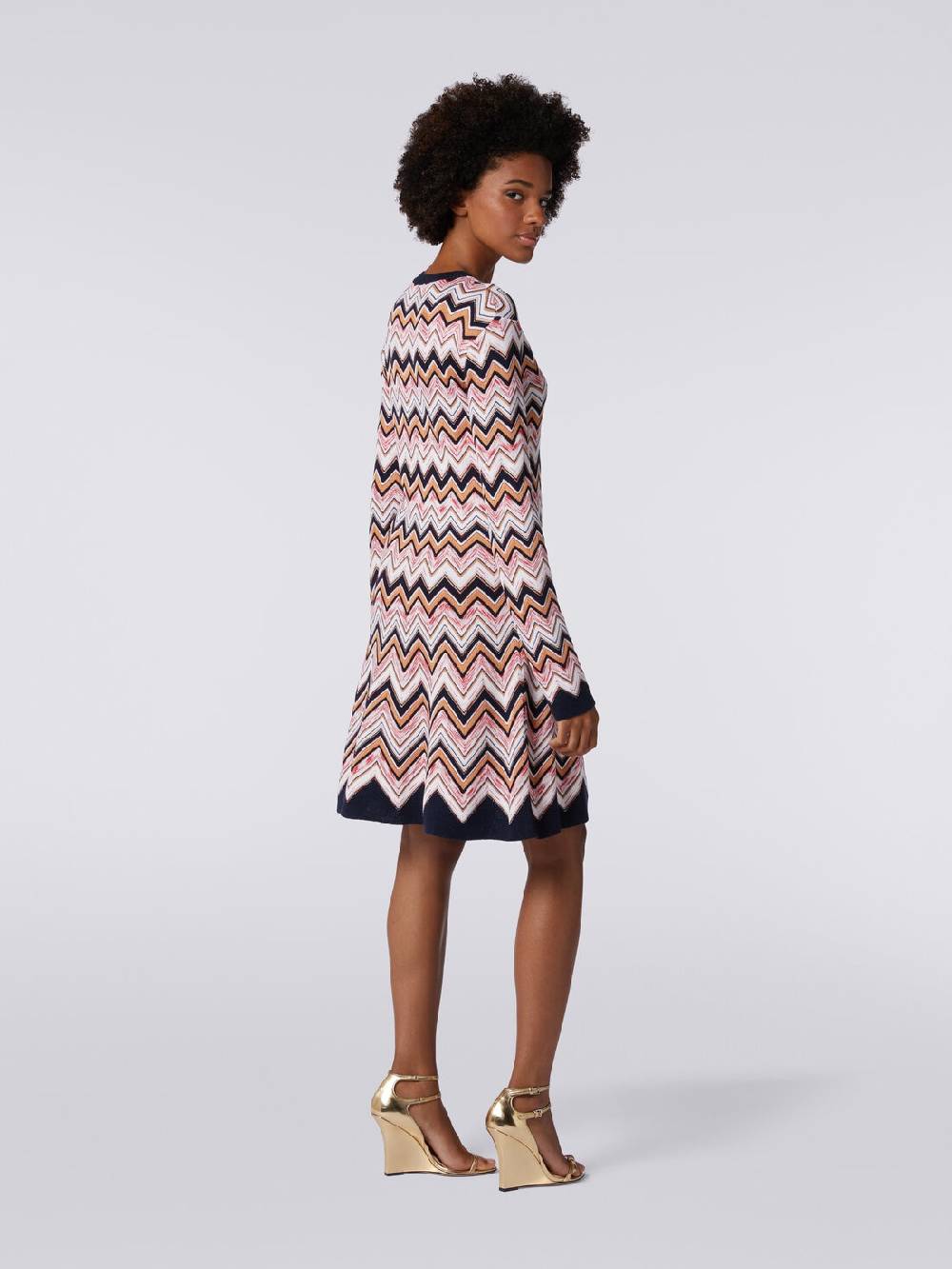 M Missoni Abito Girocollo A Maniche Lunghe In Maglia Zig Zag