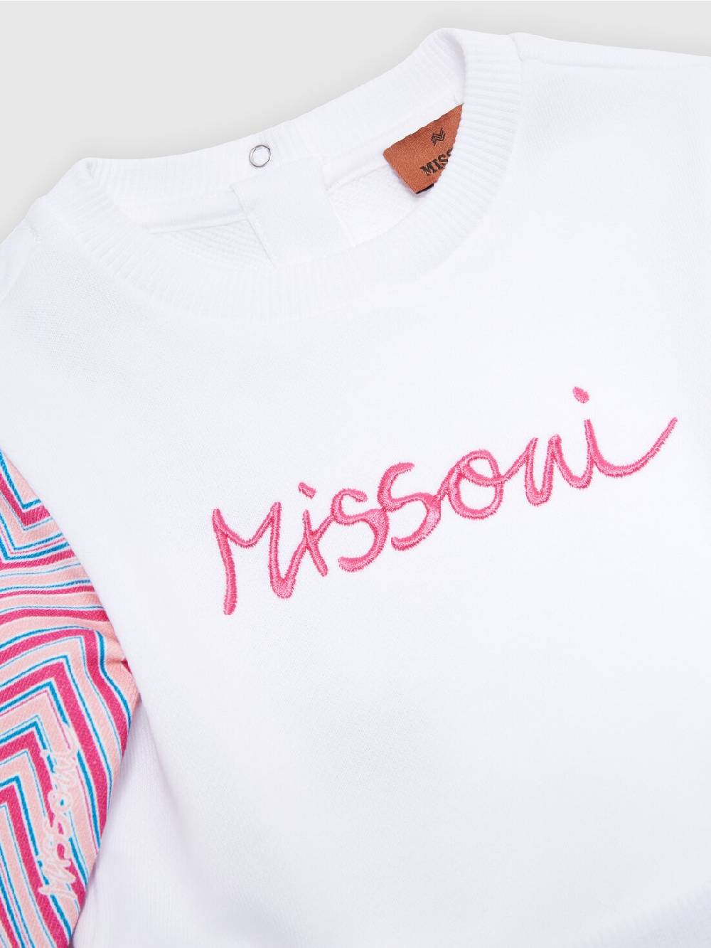 M Missoni Abito In Jersey Di Cotone Con Inserti Zig Zag