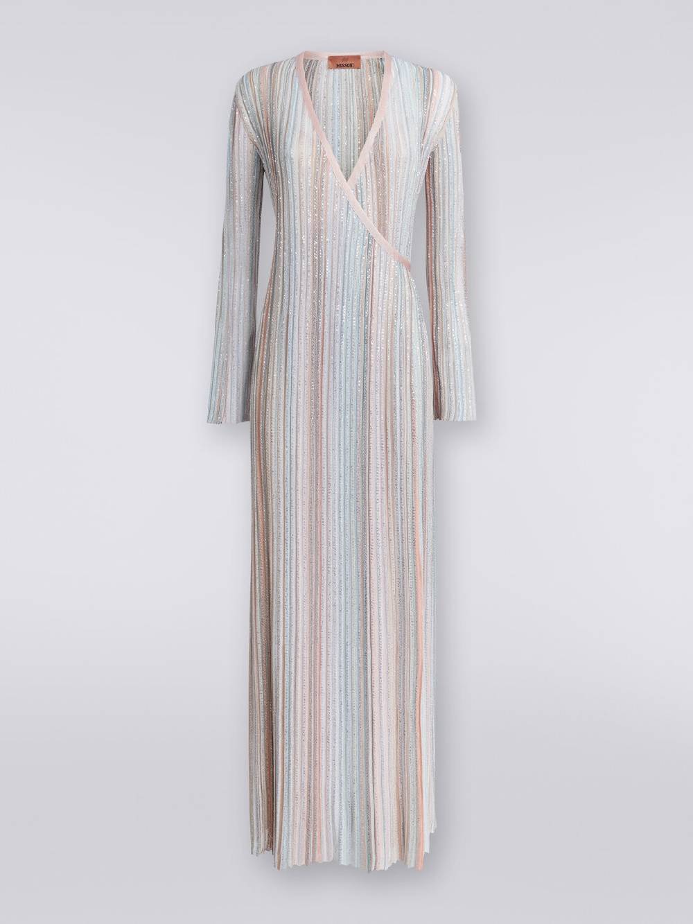 M Missoni Abito Lungo Con Chiusura A Portafoglio E Paillettes