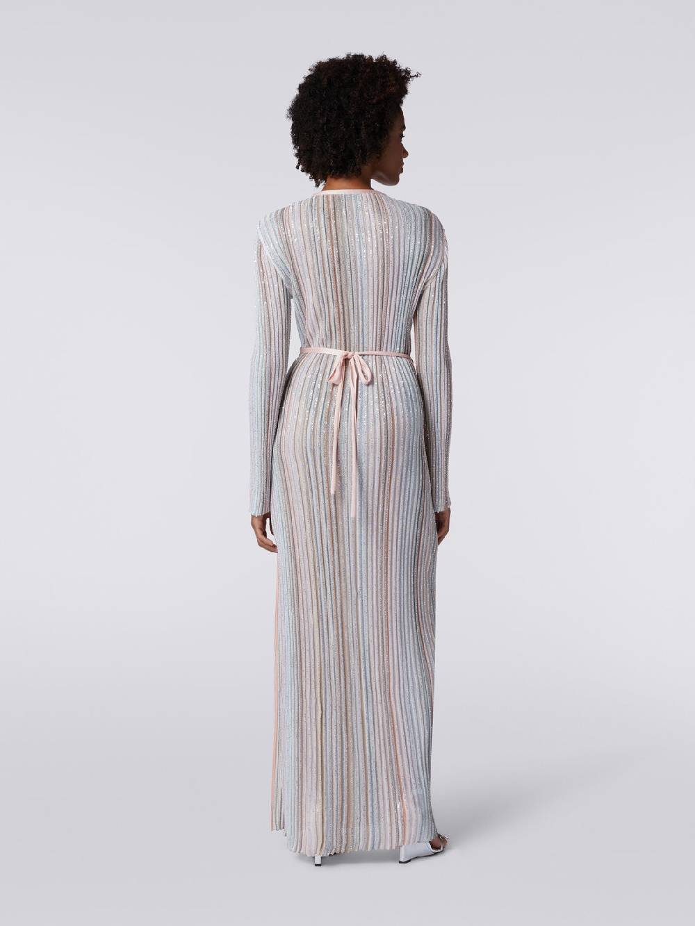 M Missoni Abito Lungo Con Chiusura A Portafoglio E Paillettes