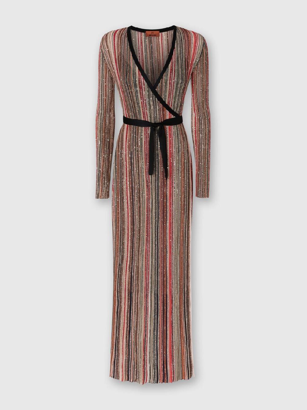 M Missoni Abito Lungo Con Chiusura A Portafoglio E Paillettes