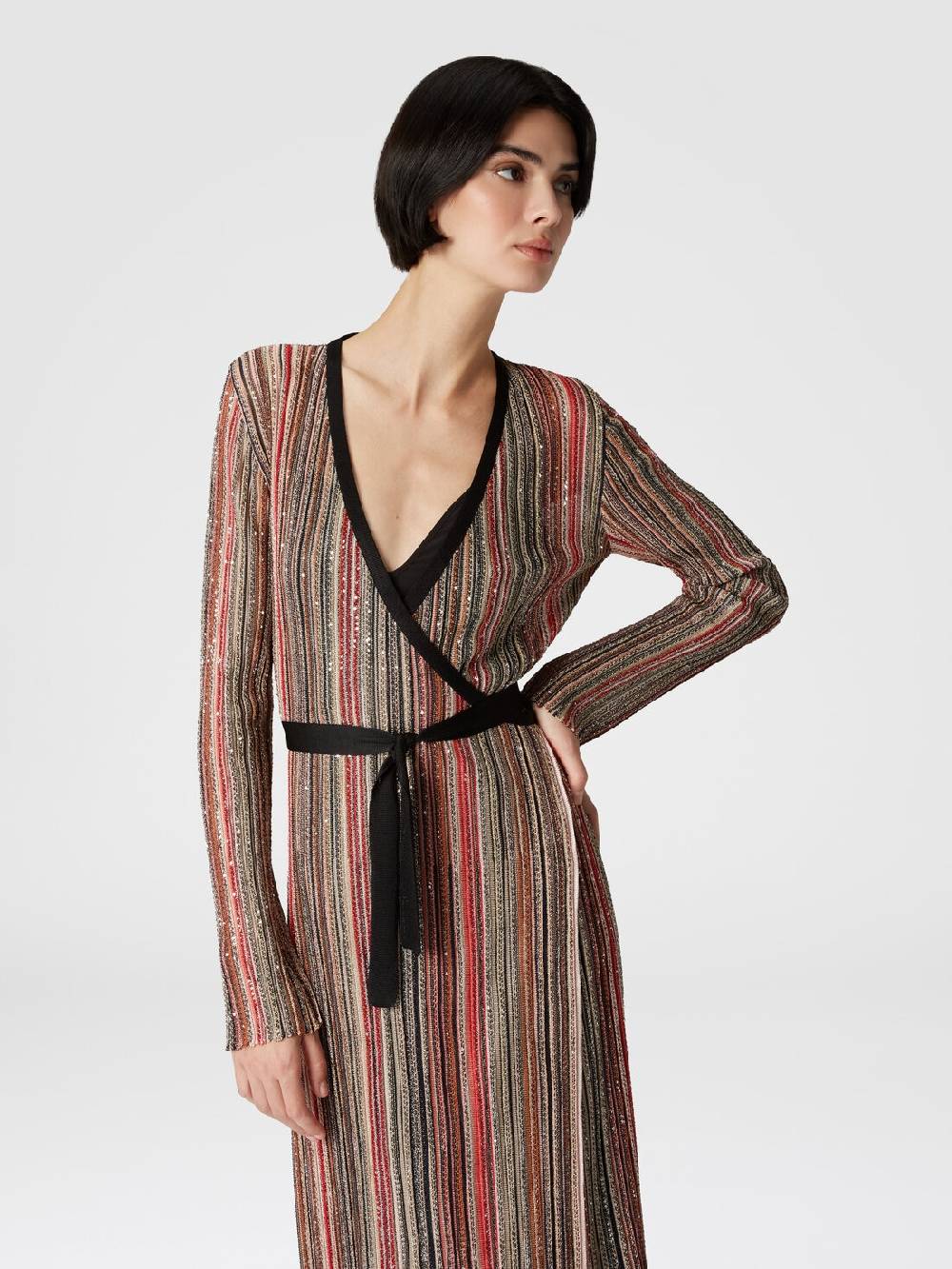 M Missoni Abito Lungo Con Chiusura A Portafoglio E Paillettes