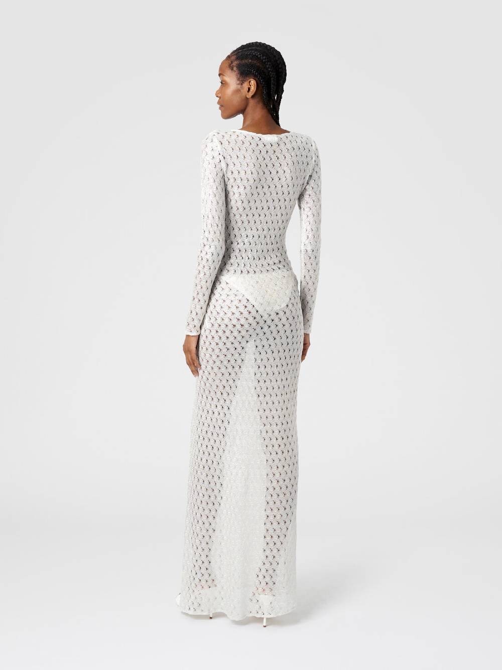 M Missoni Abito Lungo Effetto Pizzo Con Scollatura A V E Applicazioni