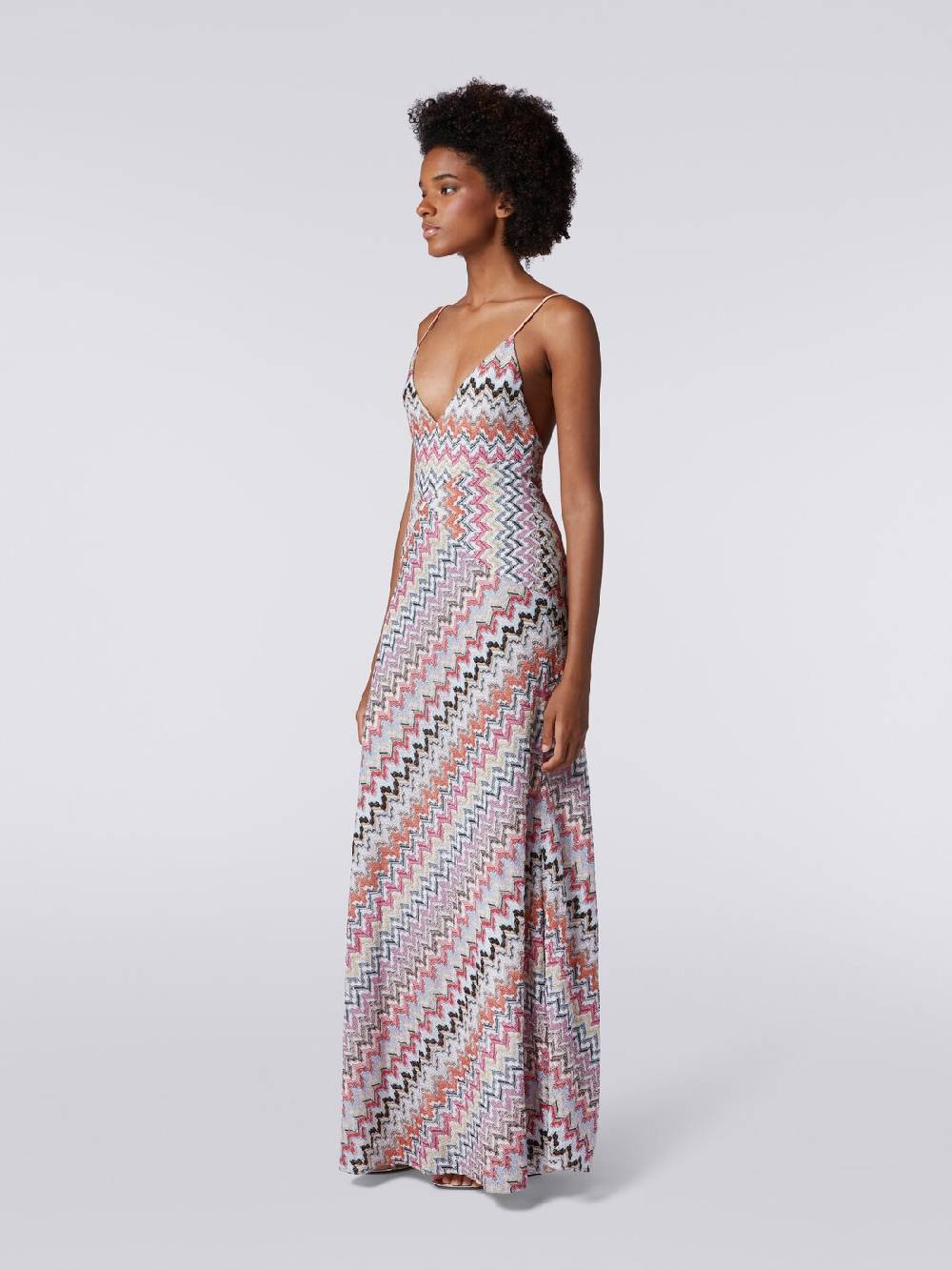 M Missoni Abito Lungo In Misto Viscosa Patchwork Con Lurex