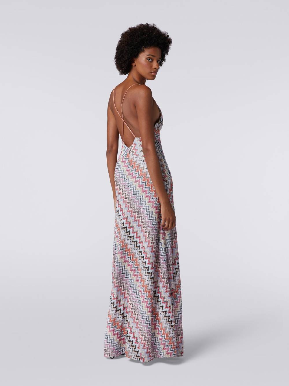 M Missoni Abito Lungo In Misto Viscosa Patchwork Con Lurex