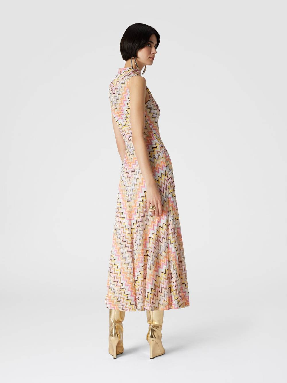 M Missoni Abito Lungo Senza Maniche Con Scollatura Arricciata