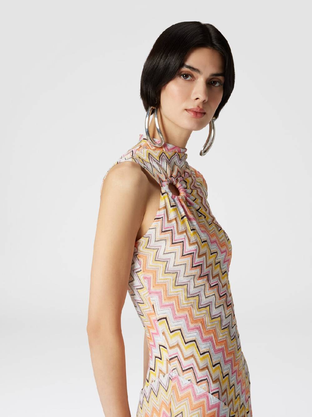 M Missoni Abito Lungo Senza Maniche Con Scollatura Arricciata