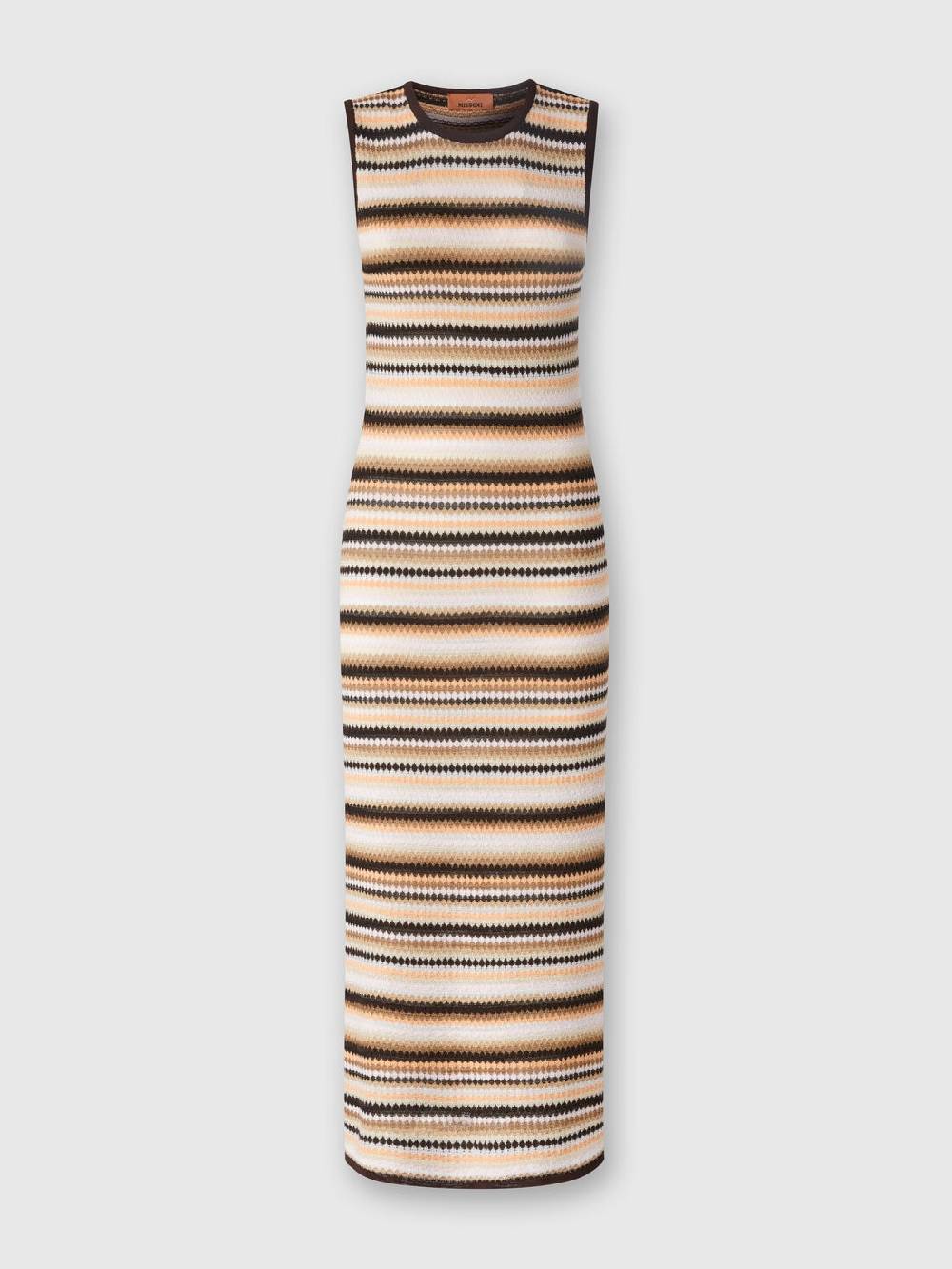 M Missoni Abito Midi Senza Maniche In Lana E Viscosa A Righe