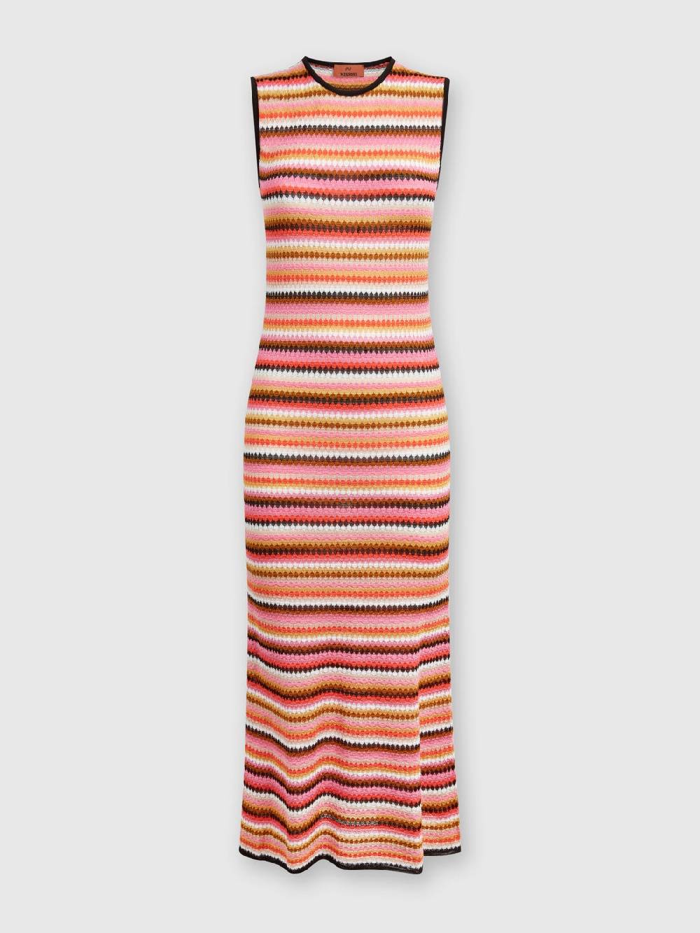M Missoni Abito Midi Senza Maniche In Lana E Viscosa A Righe