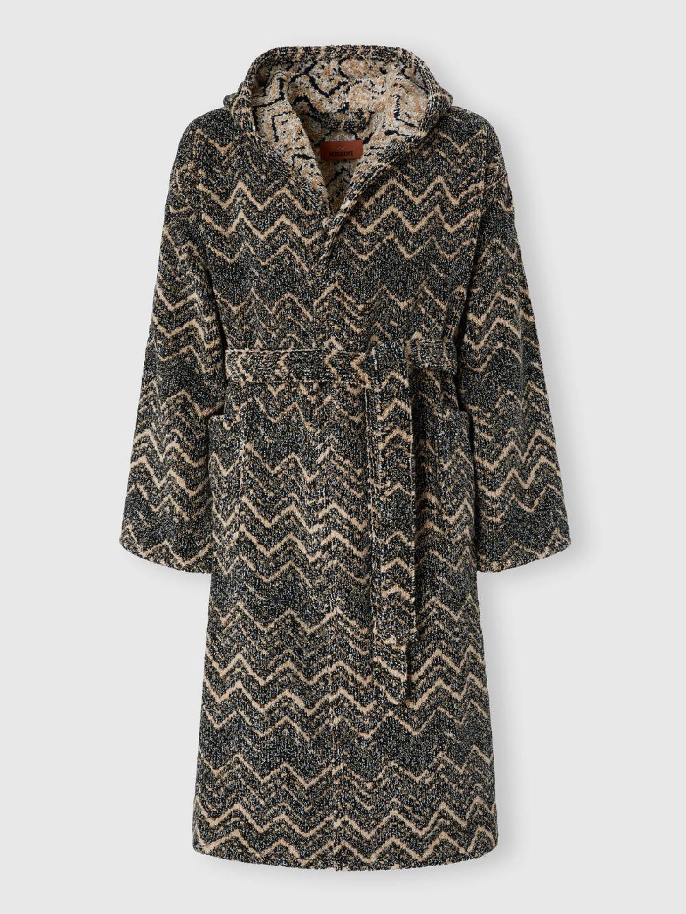 M Missoni Accappatoio Azul In Spugna Di Cotone Chevron