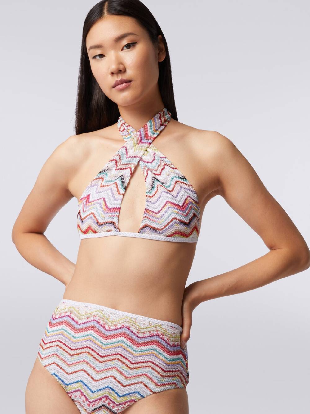 M Missoni Bikini In Crochet Con Lurex E Slip A Vita Alta