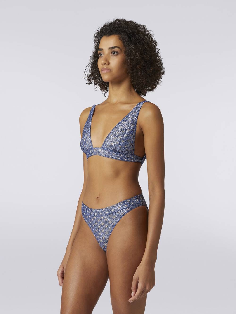 M Missoni Bikini In Viscosa Effetto Pizzo Con Finish Lucido