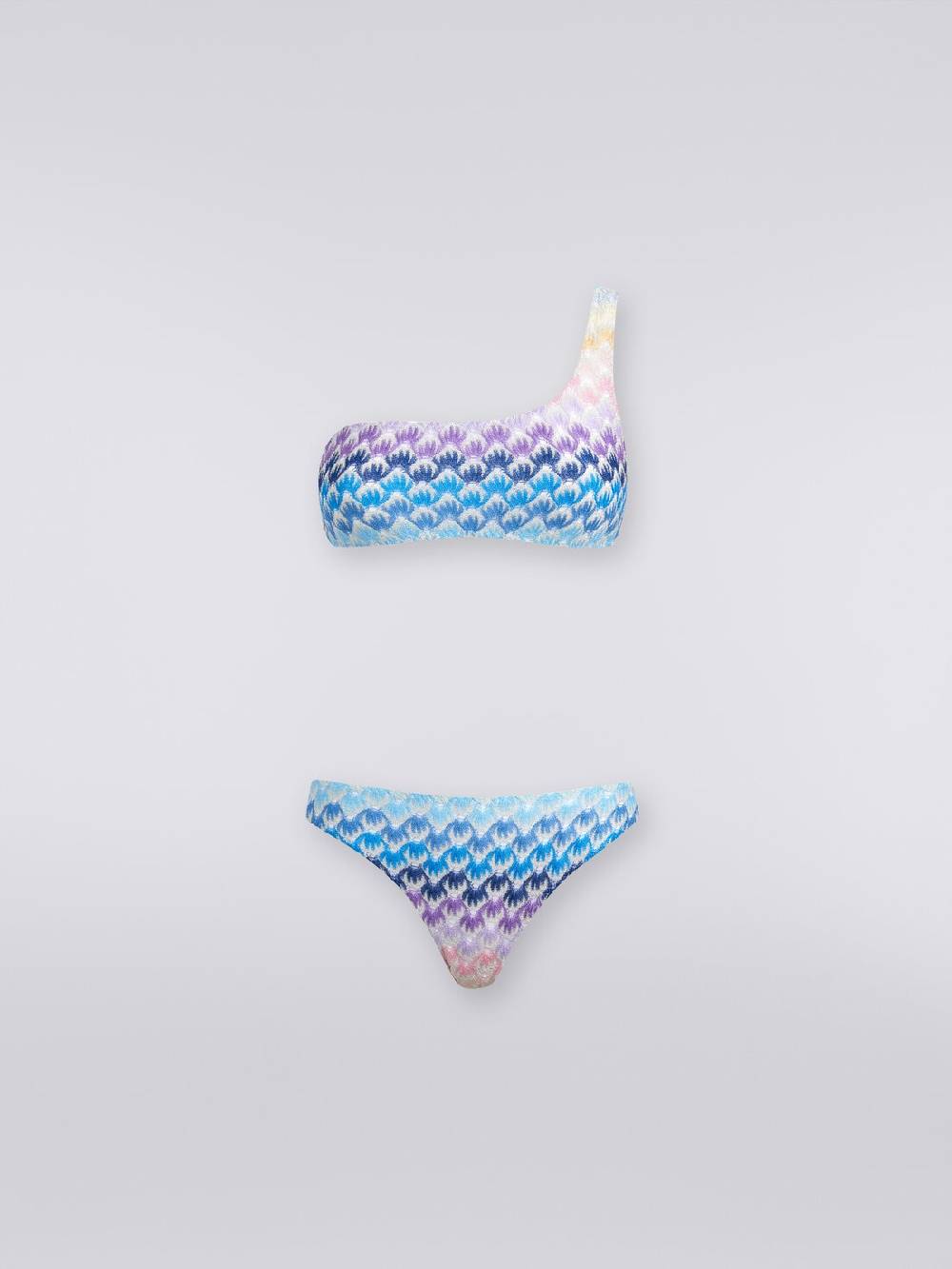 M Missoni Bikini Monospalla Effetto Pizzo Dégradé Con Lurex