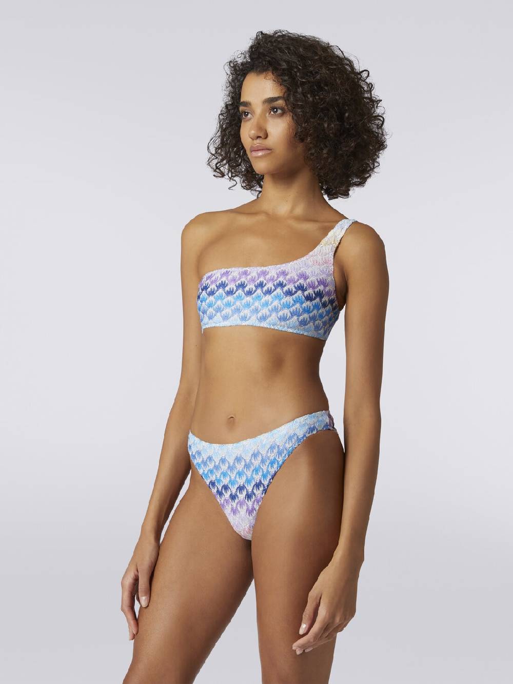 M Missoni Bikini Monospalla Effetto Pizzo Dégradé Con Lurex