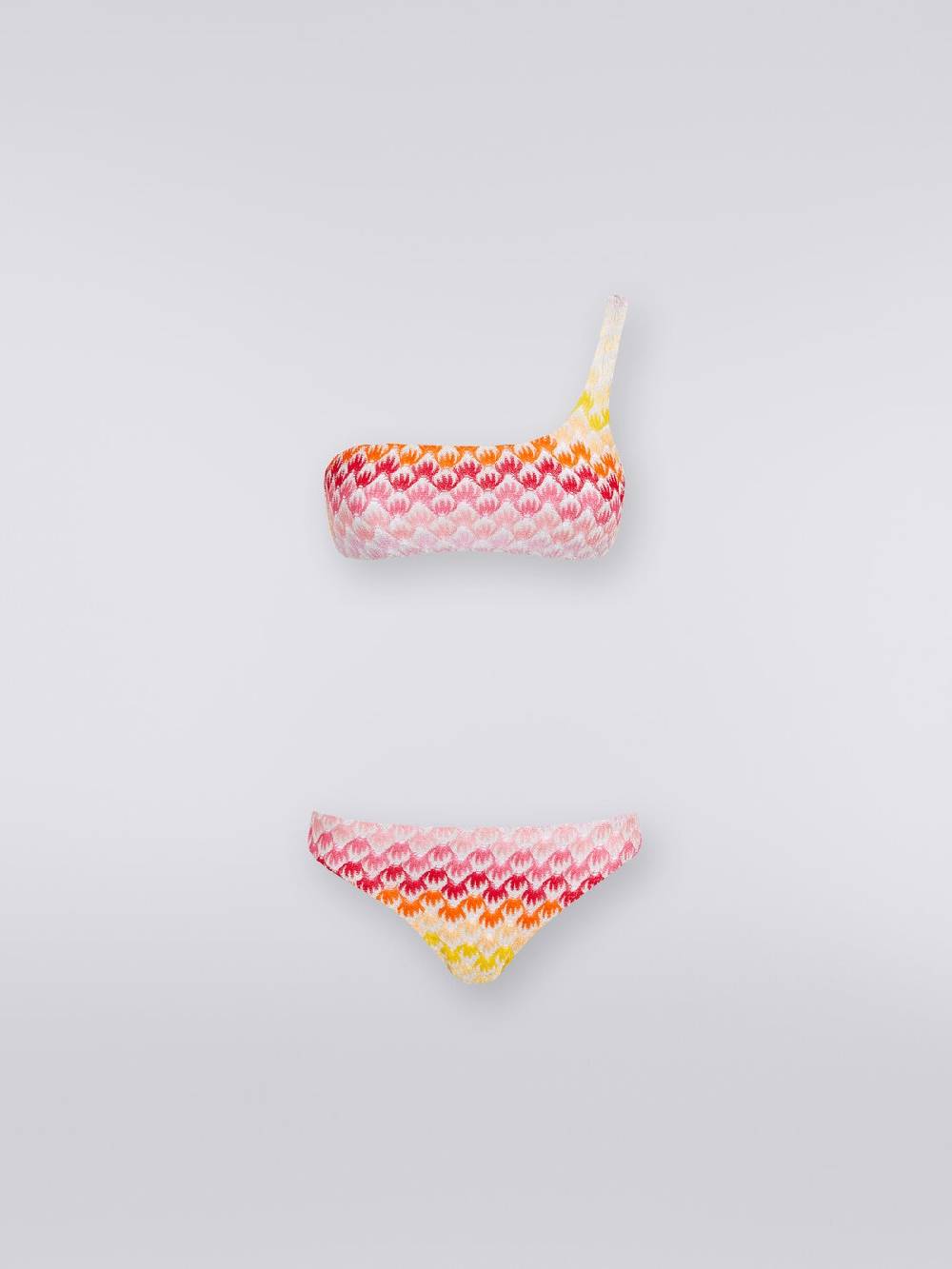 M Missoni Bikini Monospalla Effetto Pizzo Dégradé Con Lurex