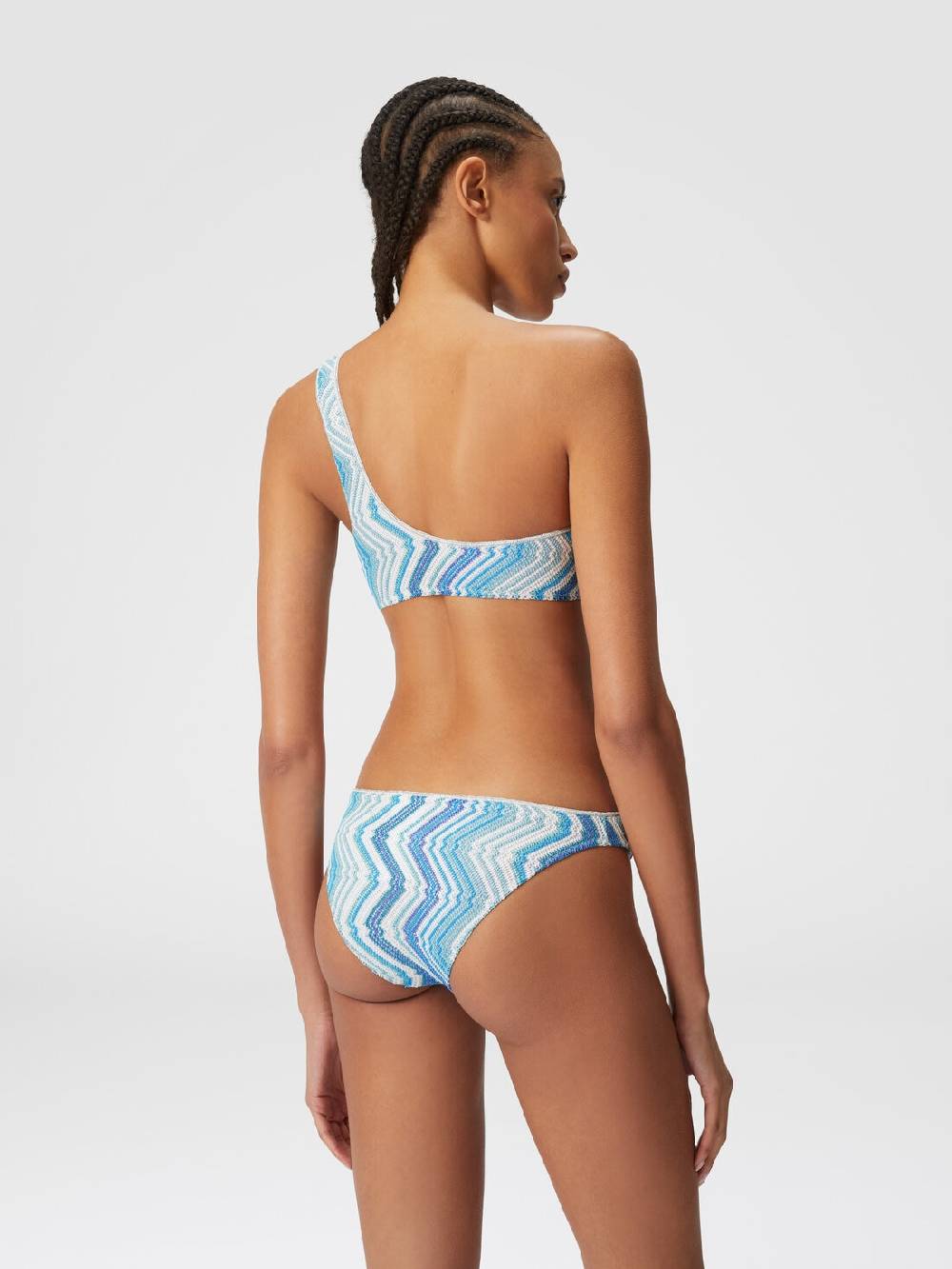 M Missoni Bikini Monospalla In Misto Viscosa Chevron Con Lurex