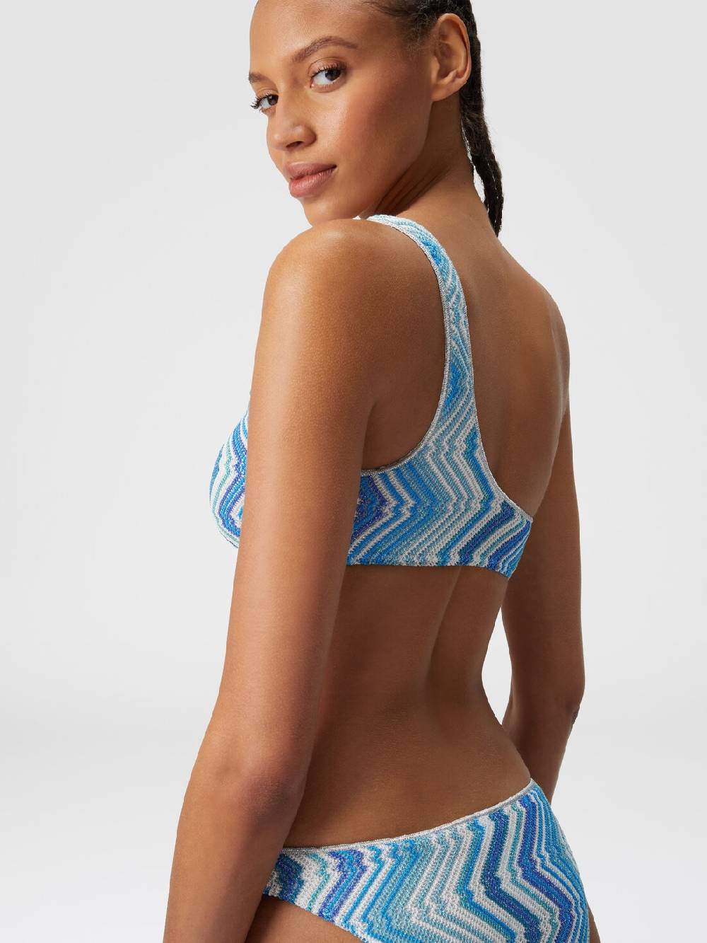M Missoni Bikini Monospalla In Misto Viscosa Chevron Con Lurex