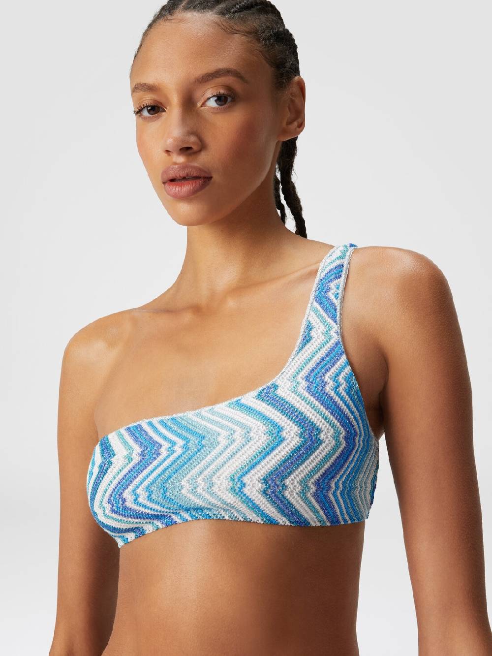M Missoni Bikini Monospalla In Misto Viscosa Chevron Con Lurex