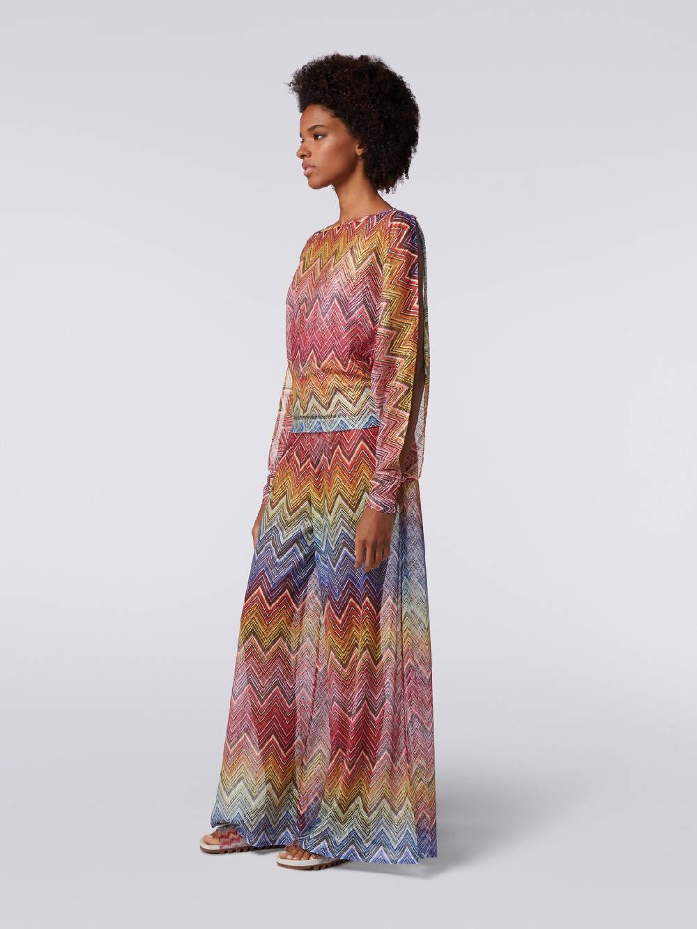 M Missoni Blusa A Maniche Lunghe In Tessuto Stampa Zig Zag