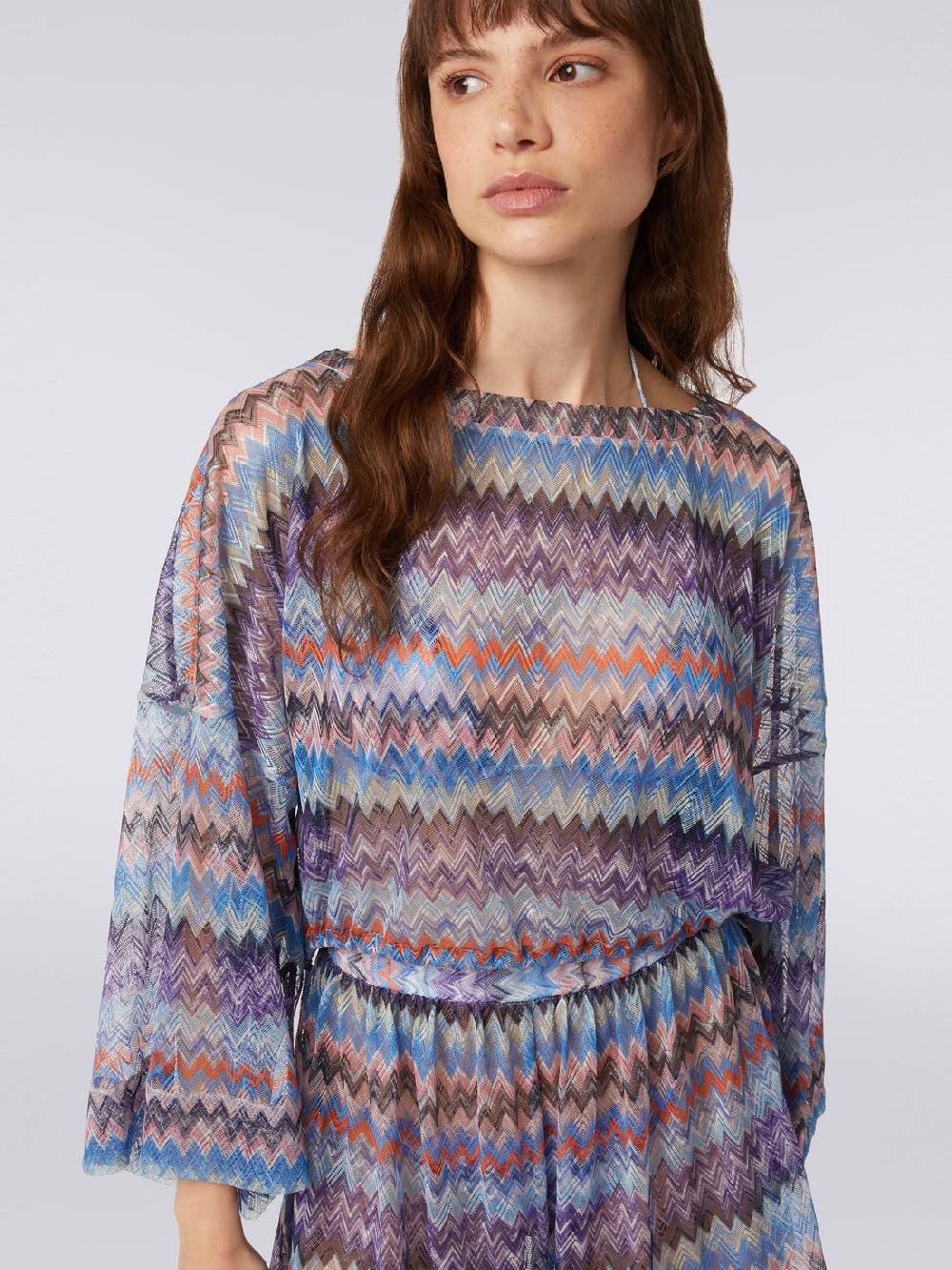 M Missoni Blusa Copricostume In Tulle Di Viscosa Chevron