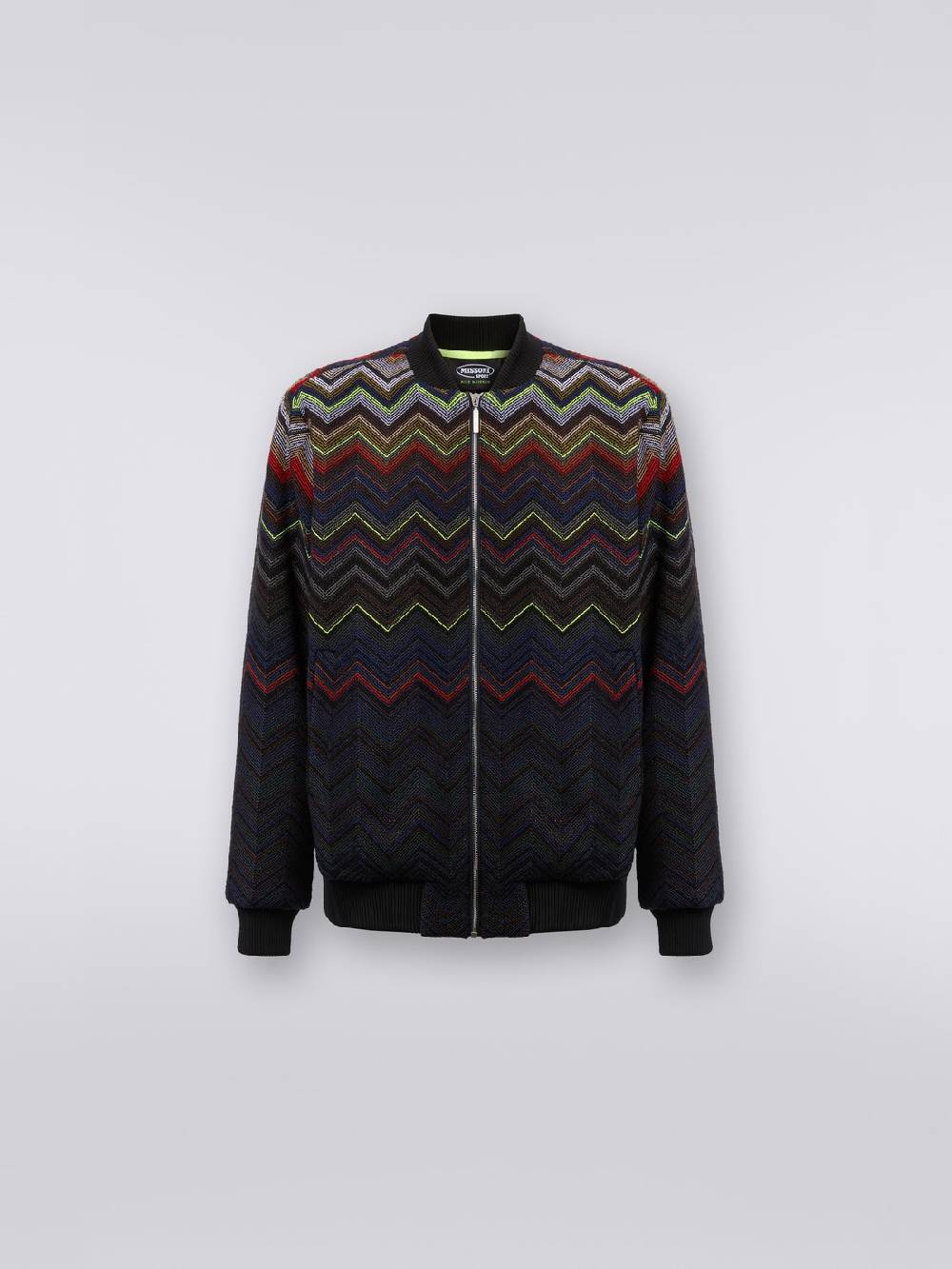 M Missoni Bomber in misto lana e cotone chevron in collaborazione con Mike Maignan