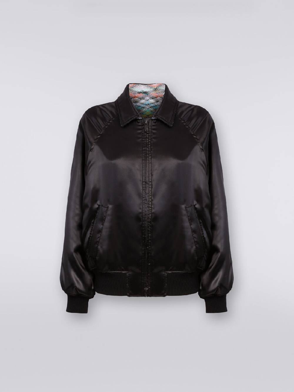 M Missoni Bomber Reversibile In Raso E In Maglia Con Lurex