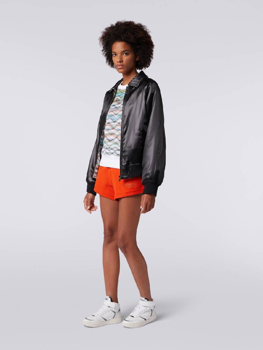 M Missoni Bomber Reversibile In Raso E In Maglia Con Lurex