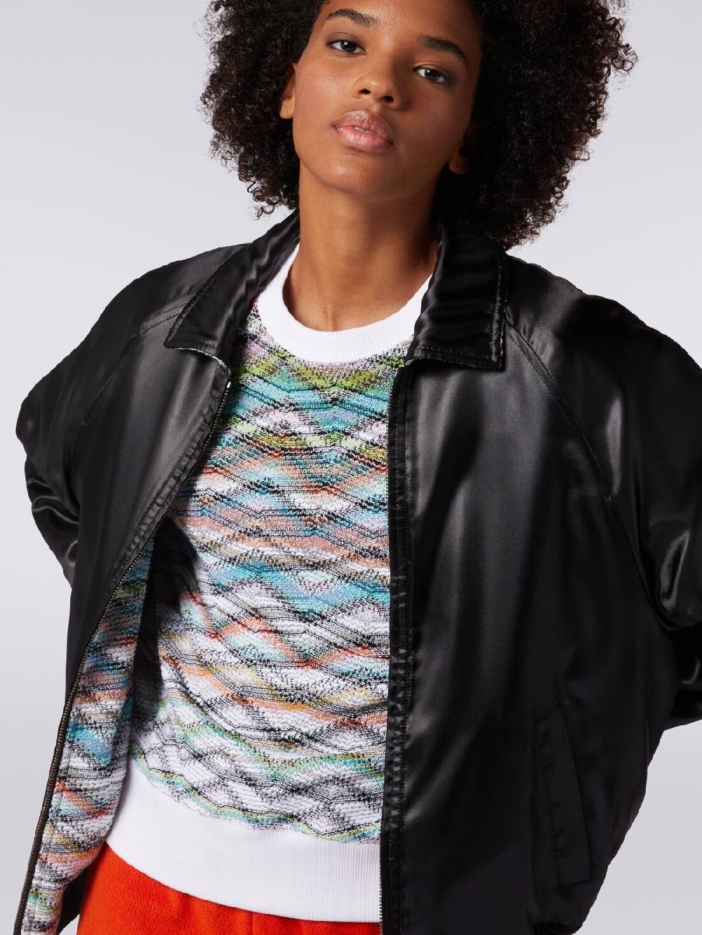 M Missoni Bomber Reversibile In Raso E In Maglia Con Lurex