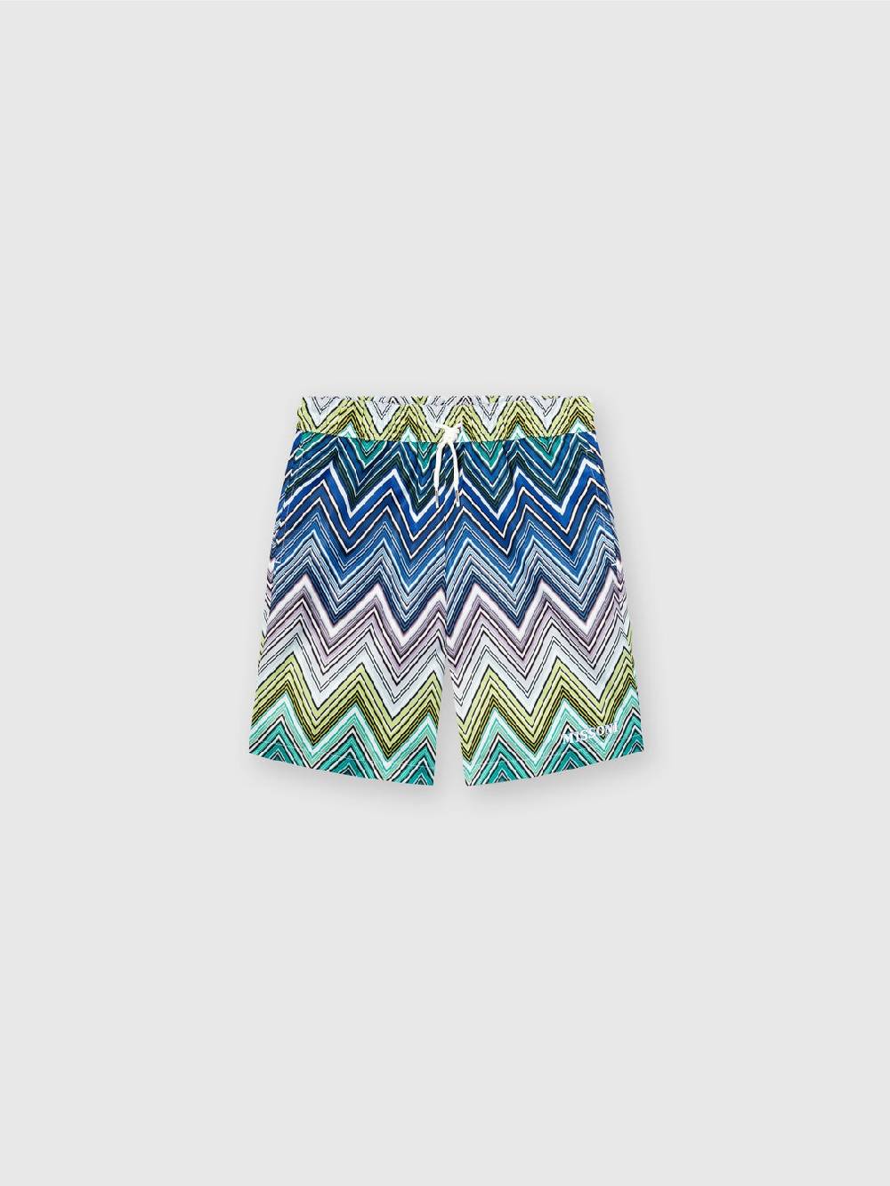 M Missoni Boxer Mare Con Motivo Chevron E Scritta Logo