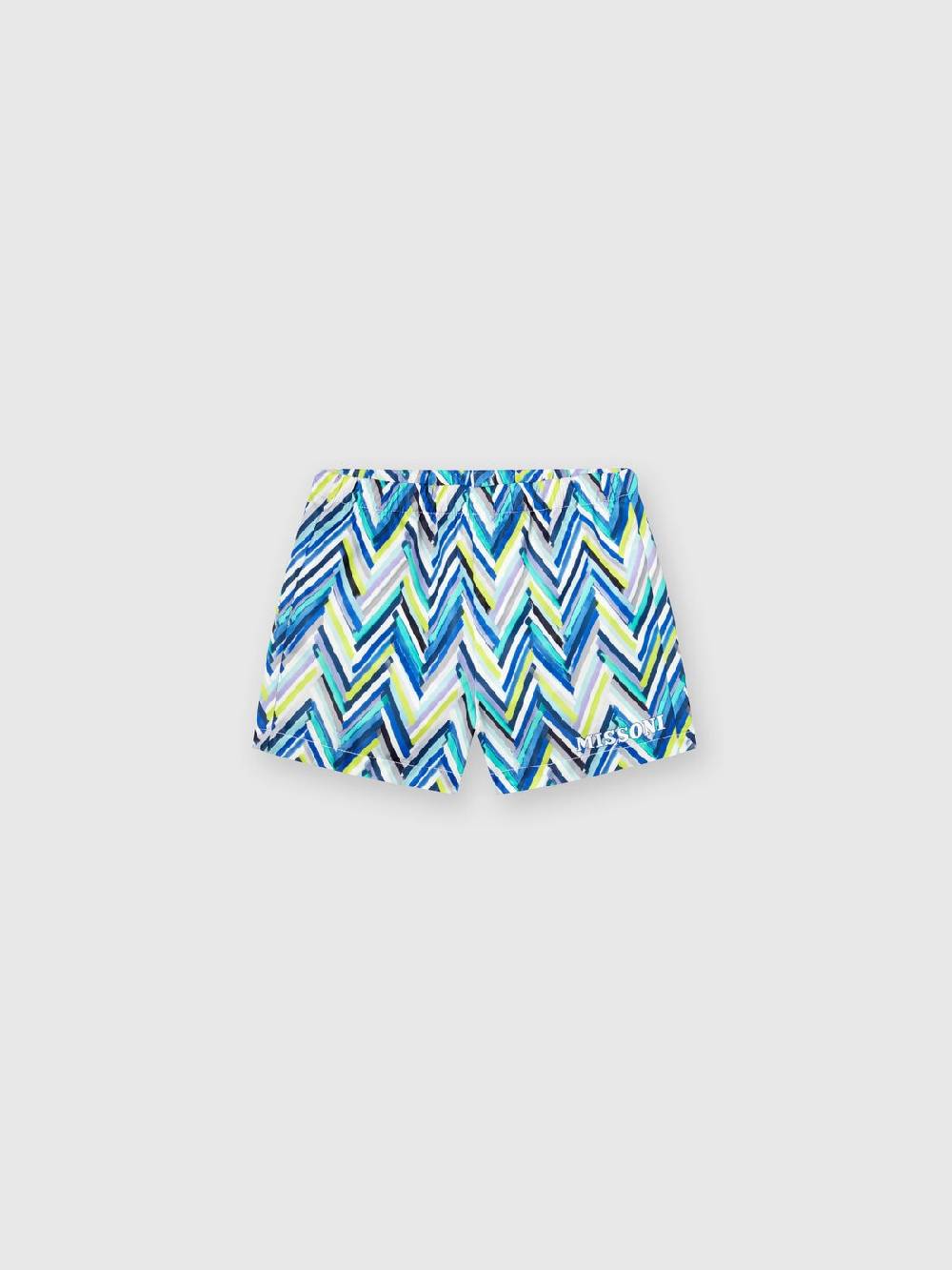 M Missoni Boxer Mare Con Stampa Zig Zag E Scritta Logo