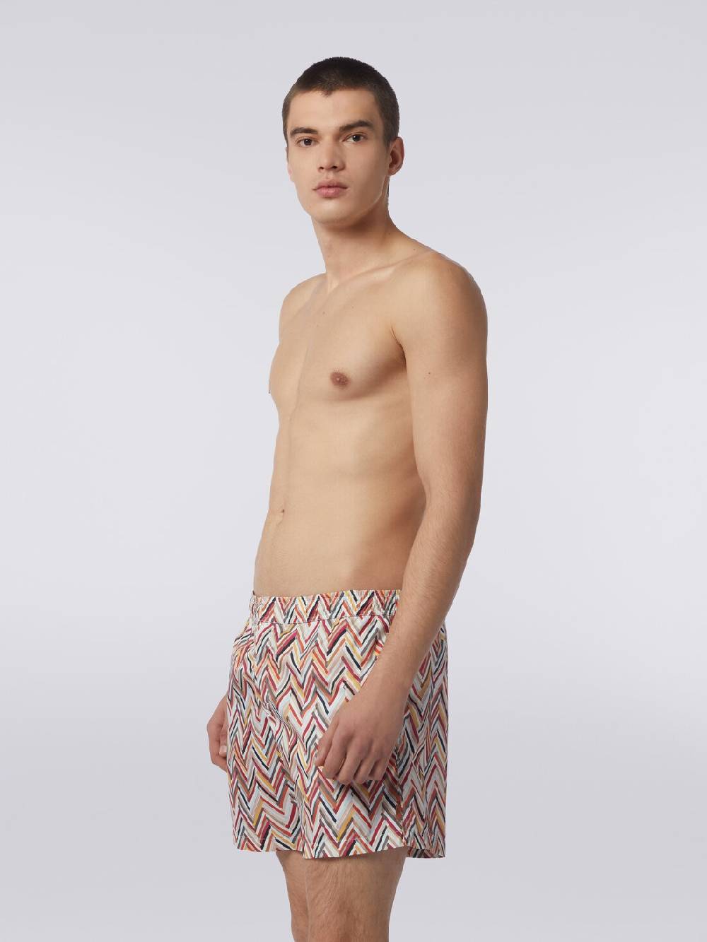 M Missoni Boxer Mare Con Stampa Zig Zag Effetto Spennellate
