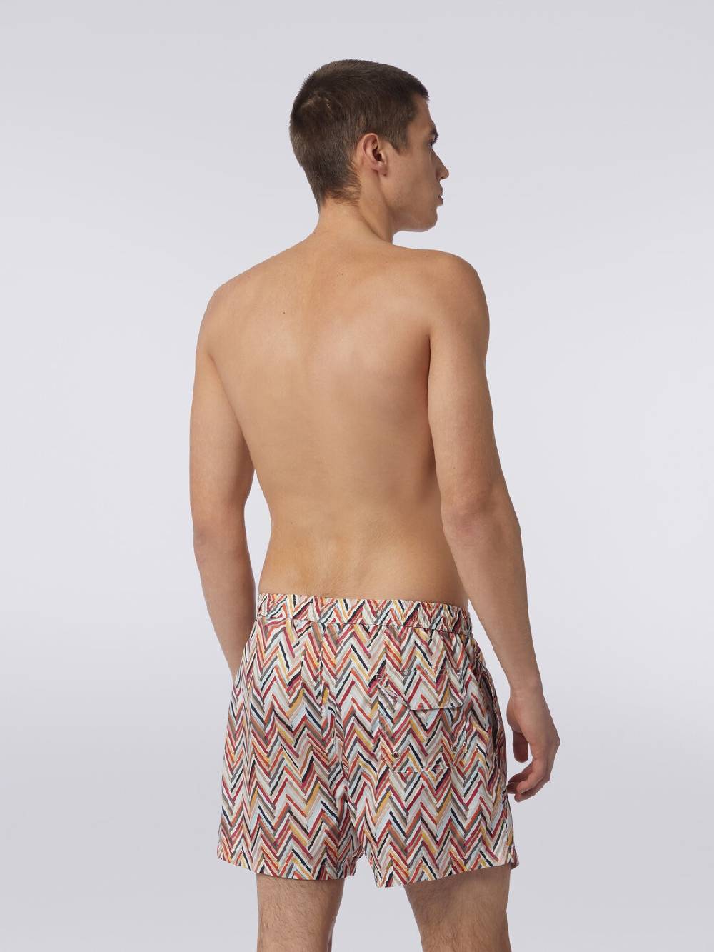 M Missoni Boxer Mare Con Stampa Zig Zag Effetto Spennellate