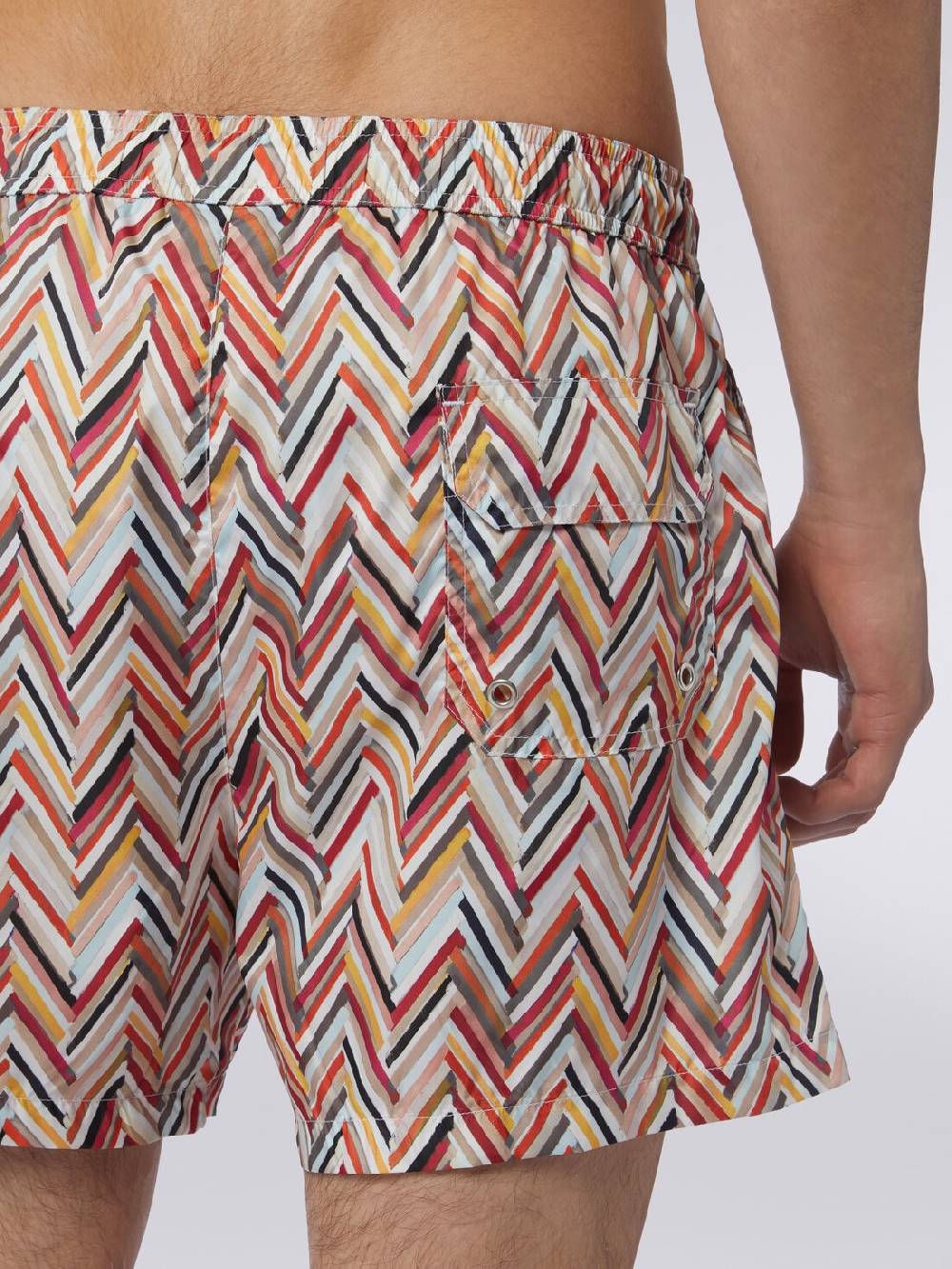 M Missoni Boxer Mare Con Stampa Zig Zag Effetto Spennellate