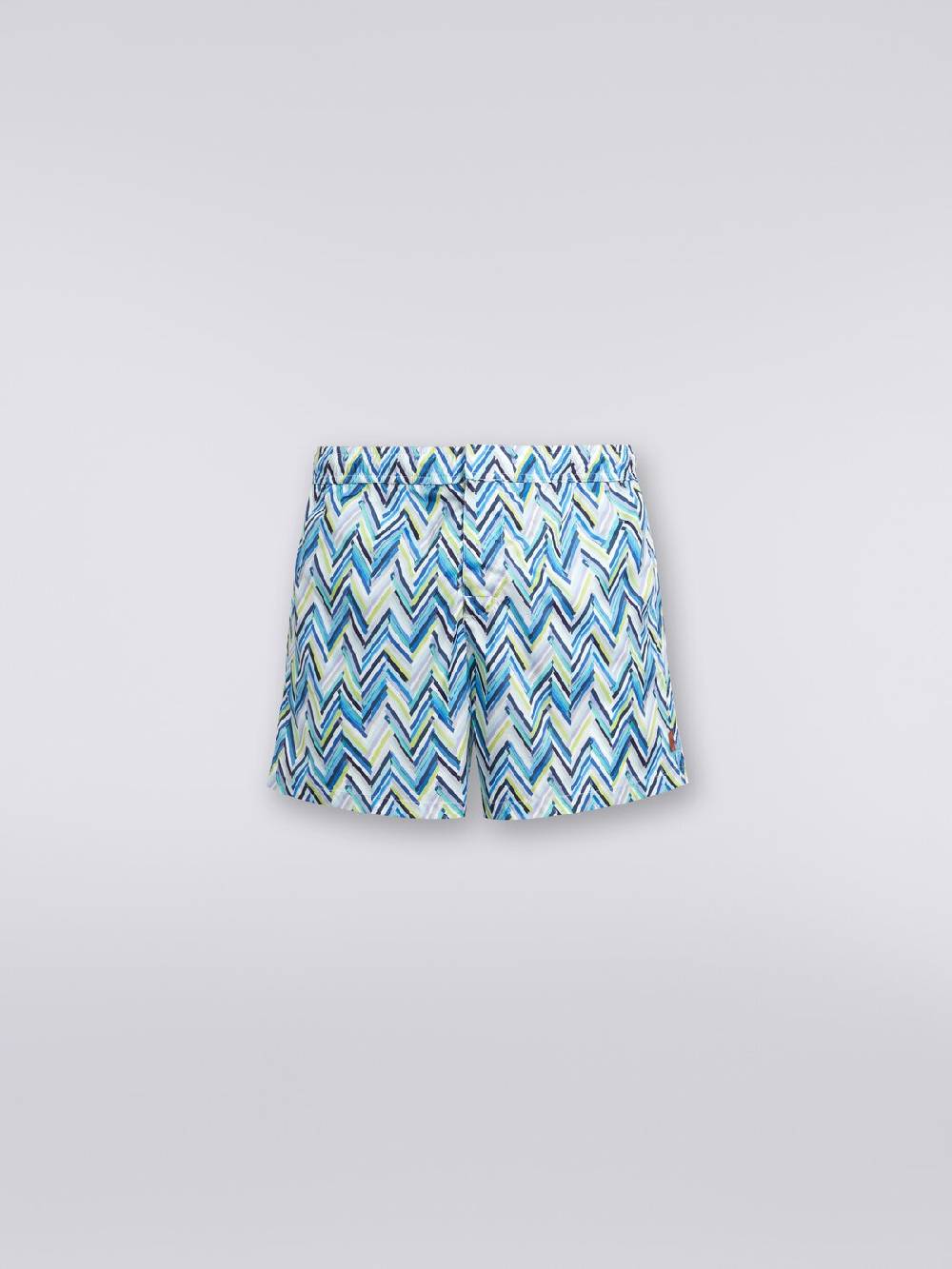 M Missoni Boxer Mare Con Stampa Zig Zag Effetto Spennellate