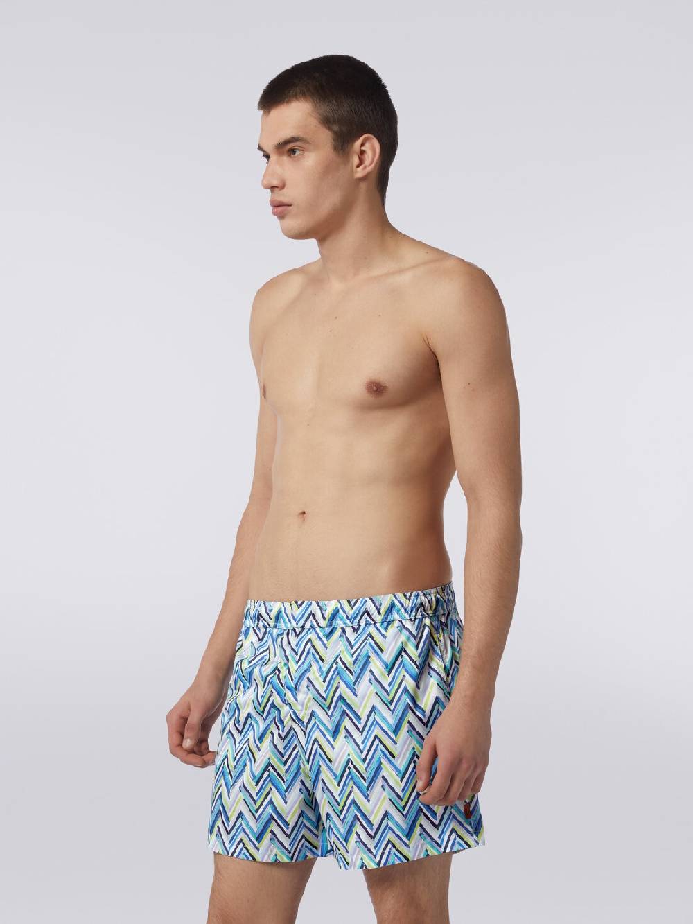 M Missoni Boxer Mare Con Stampa Zig Zag Effetto Spennellate