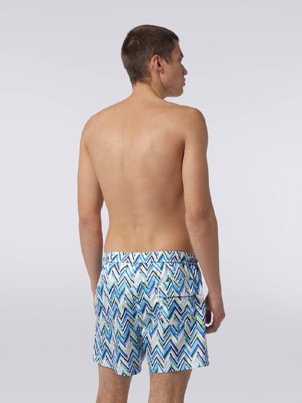 M Missoni Boxer Mare Con Stampa Zig Zag Effetto Spennellate