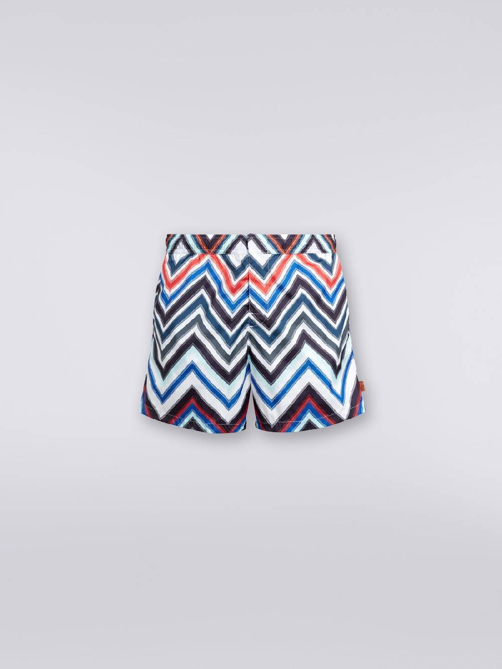 M Missoni Boxer Mare In Nylon Con Macro-zig Zag In Gradazione