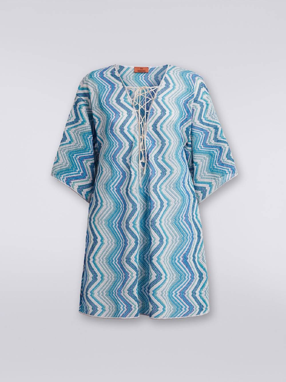 M Missoni Caftano copricostume corto con allacciatura intrecciata