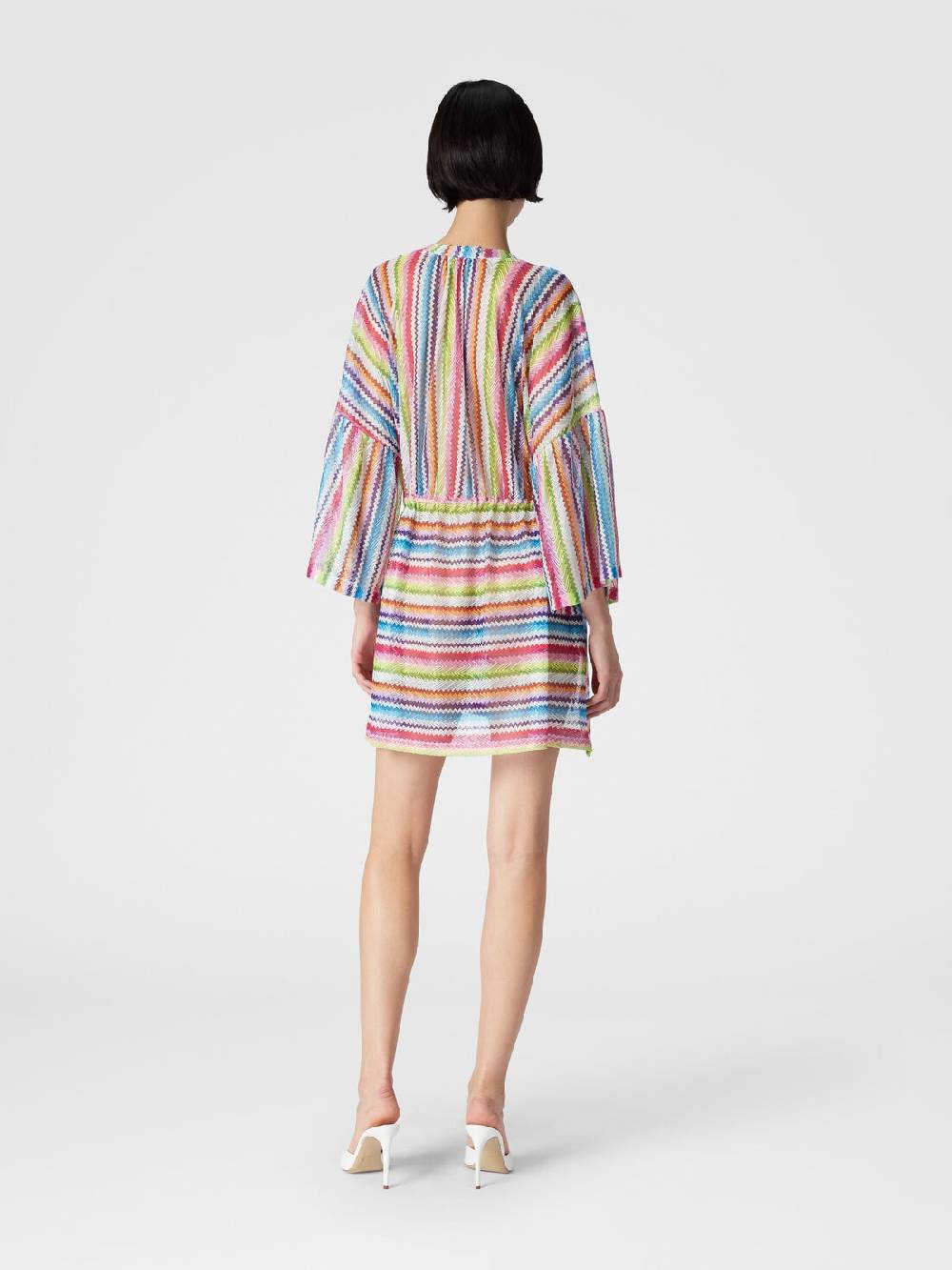 M Missoni Caftano Copricostume Corto Stampa Zig Zag