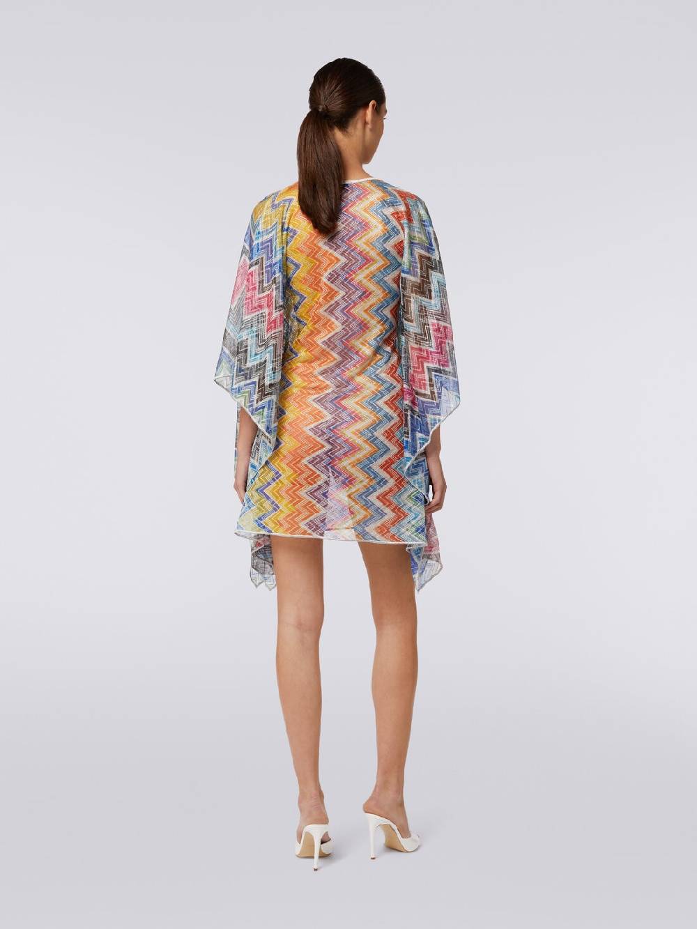 M Missoni Caftano Copricostume Corto Zig Zag Con Lurex