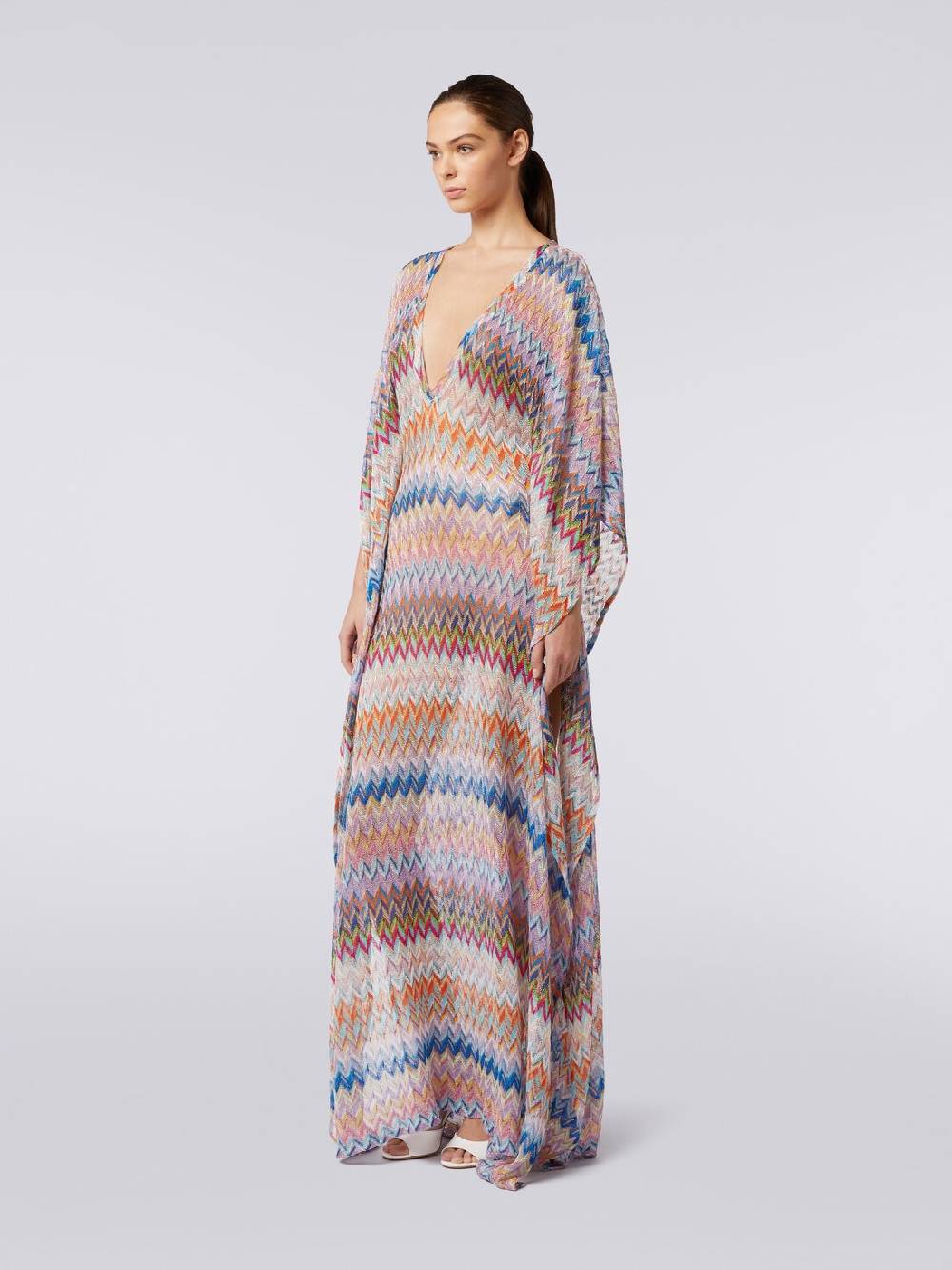 M Missoni Caftano Copricostume Lungo Con Scollo A V E Lurex