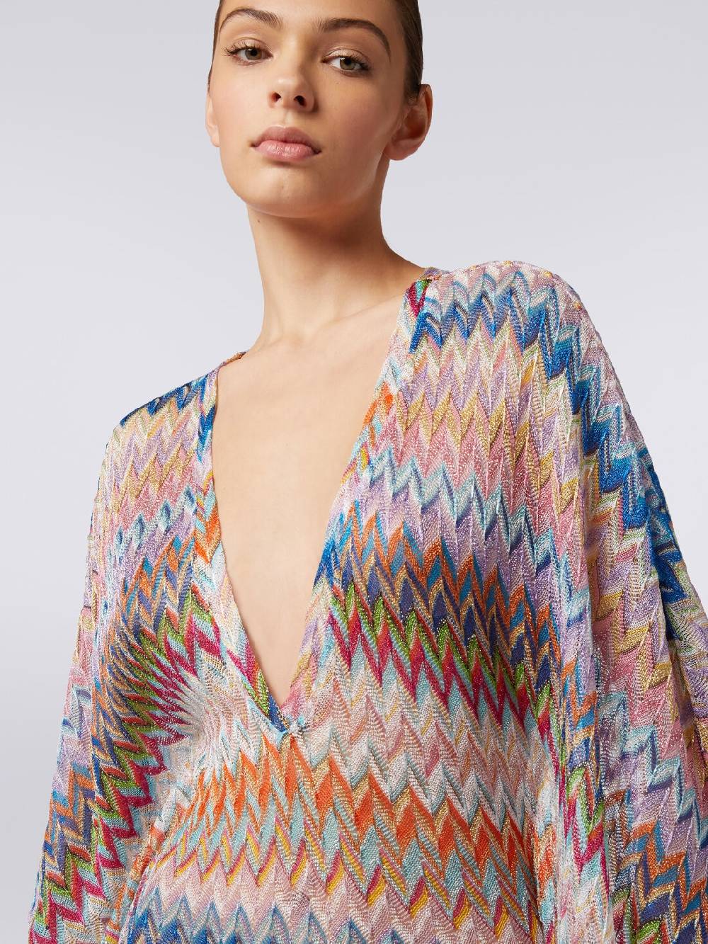 M Missoni Caftano Copricostume Lungo Con Scollo A V E Lurex