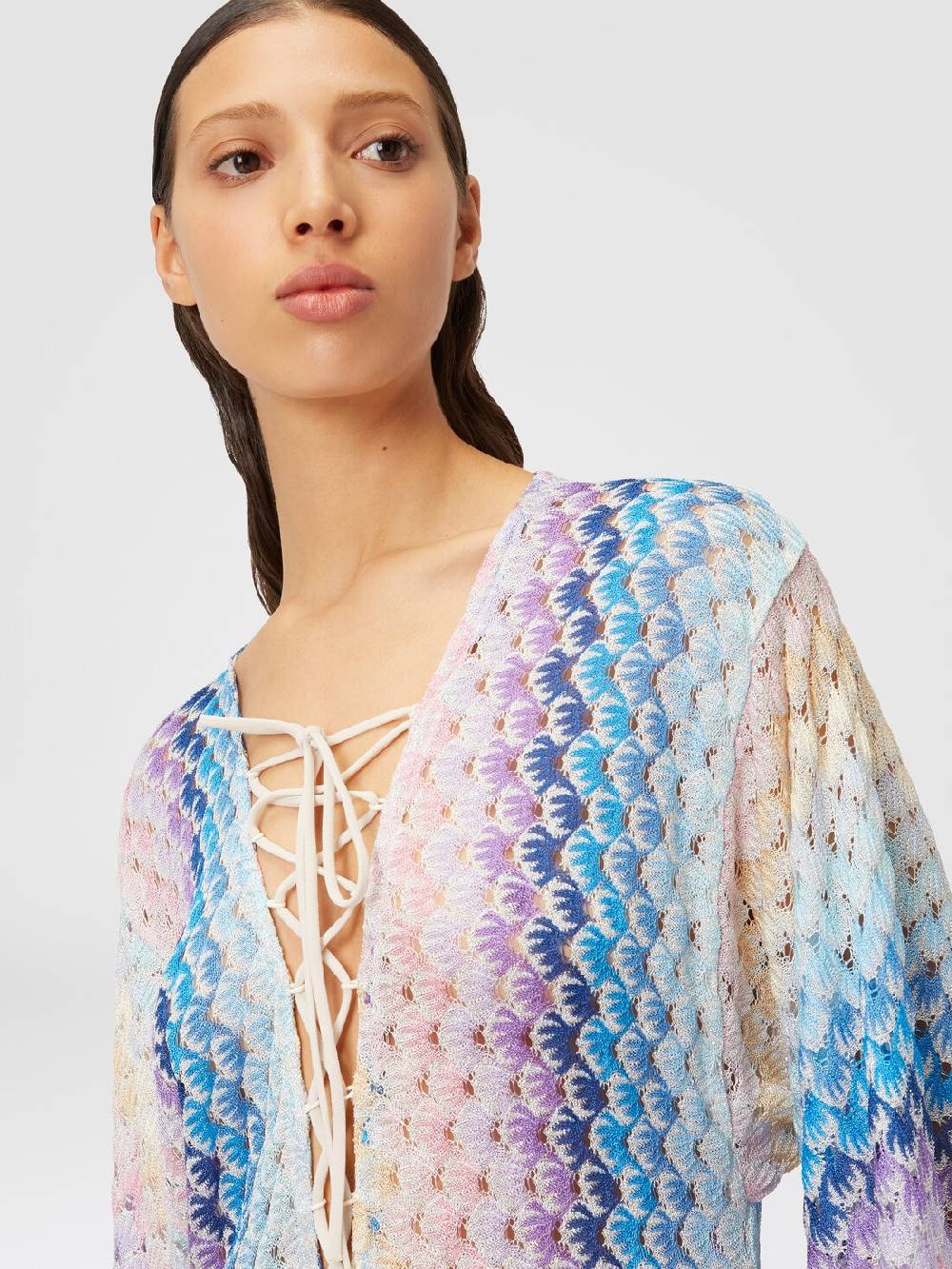 M Missoni Caftano Copricostume Lungo Effetto Pizzo Dégradé Con Lurex