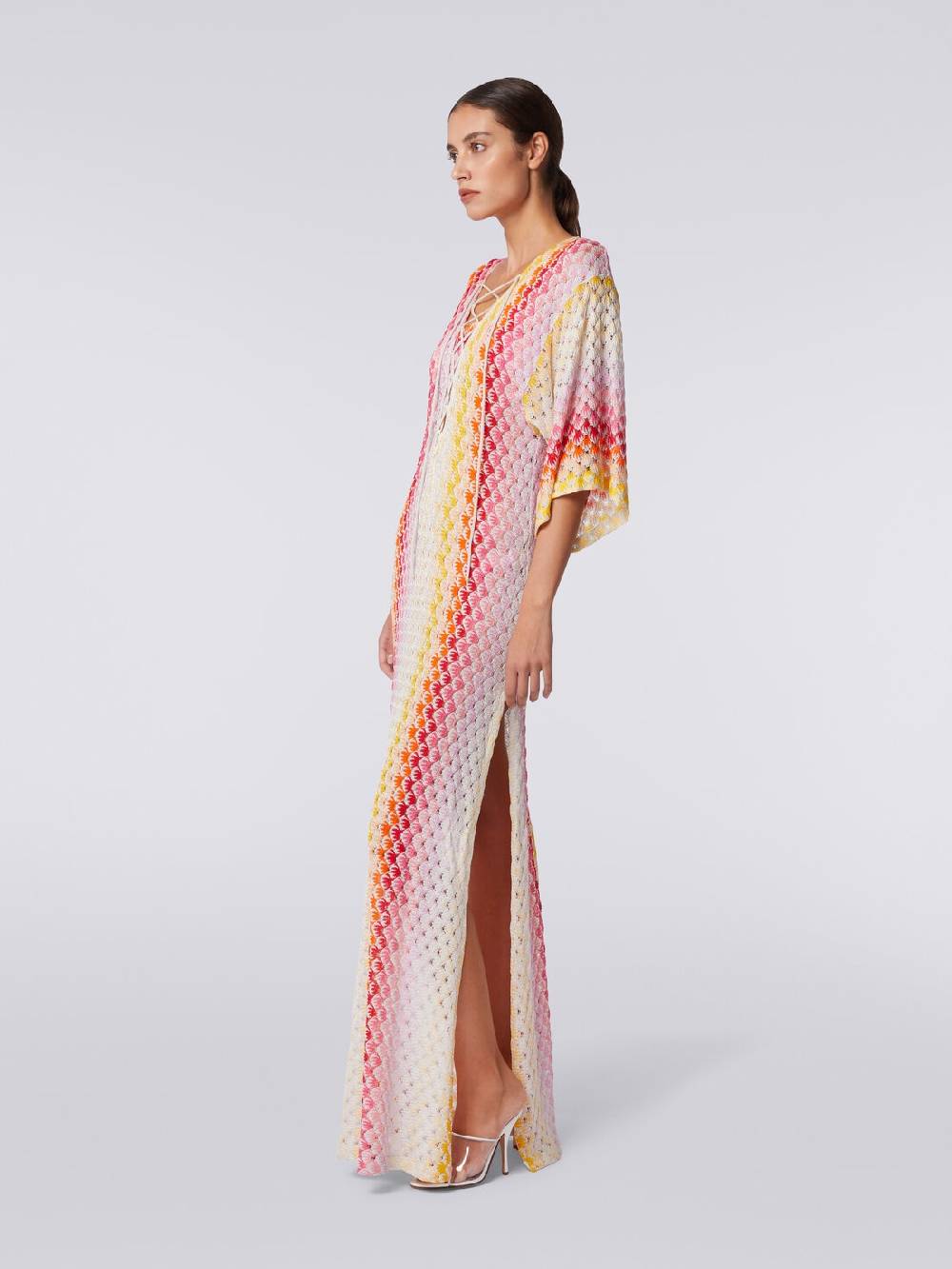 M Missoni Caftano Copricostume Lungo Effetto Pizzo Dégradé Con Lurex