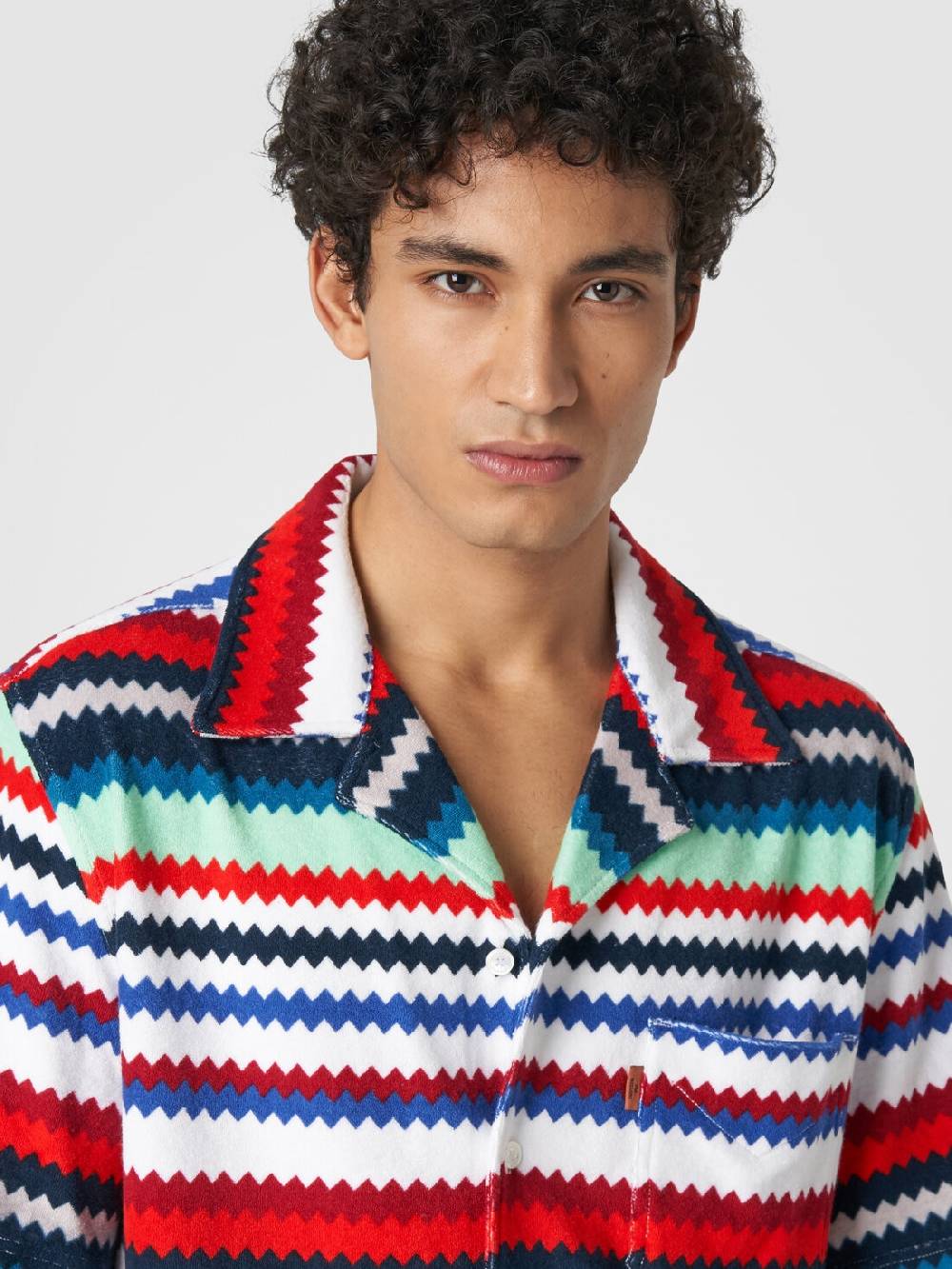 M Missoni Camicia A Maniche Corte Modello Bowling In Spugna Zig Zag