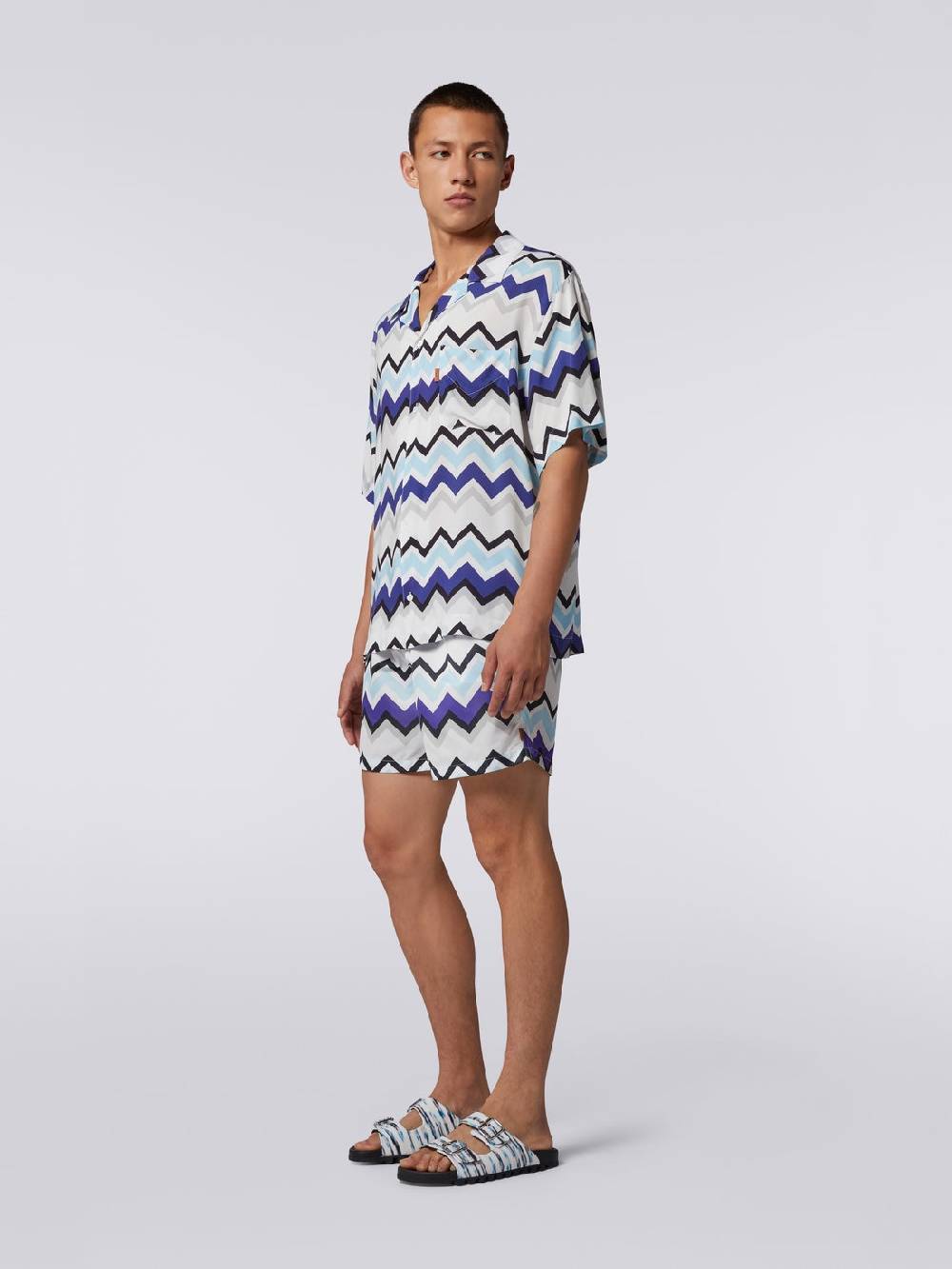 M Missoni Camicia A Maniche Corte Modello Bowling In Viscosa