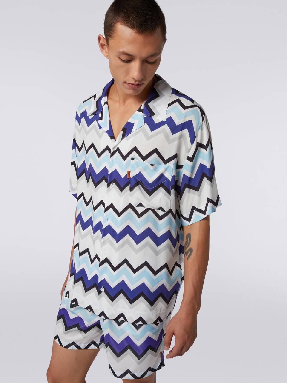 M Missoni Camicia A Maniche Corte Modello Bowling In Viscosa