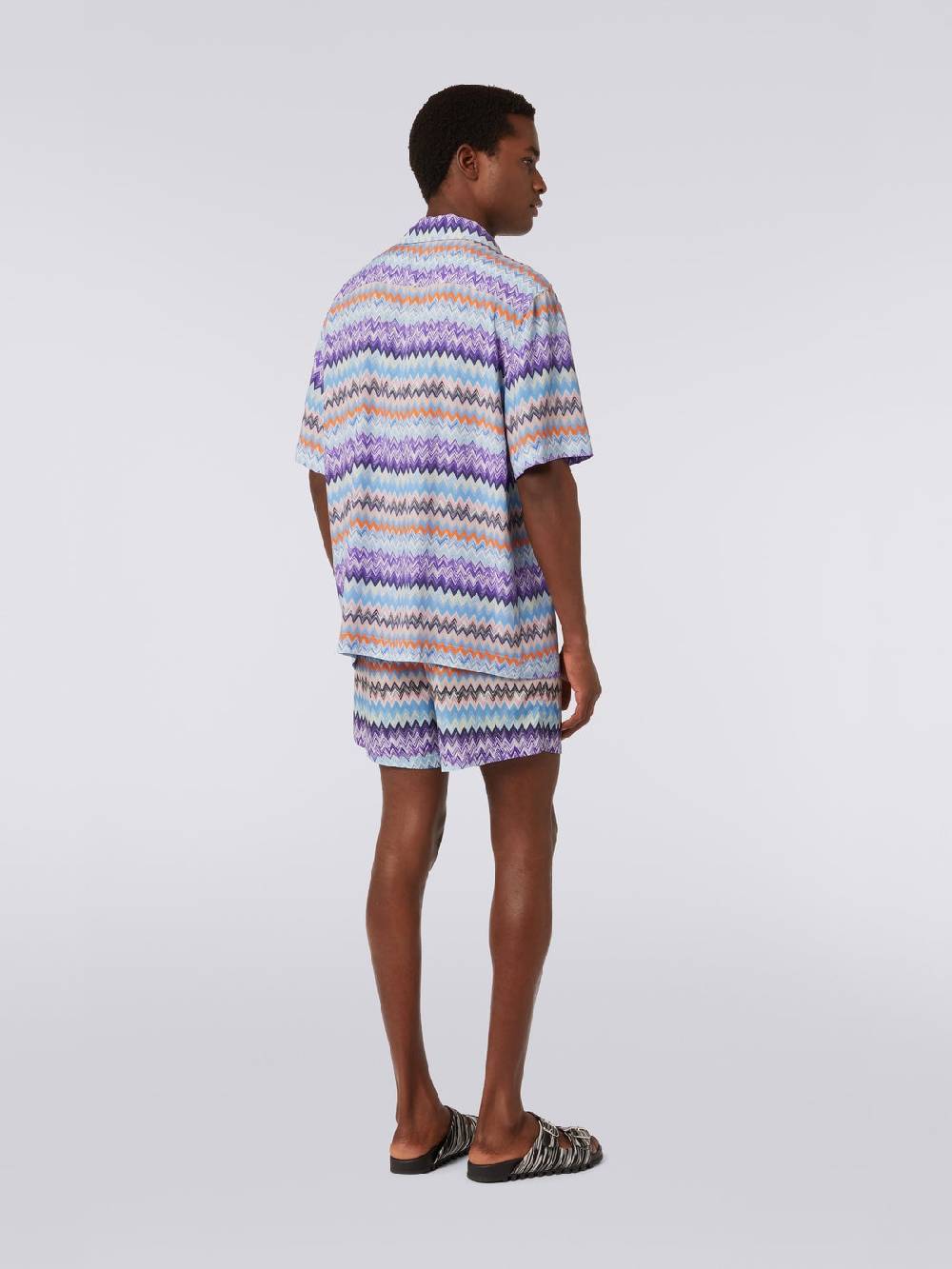 M Missoni Camicia A Maniche Corte Modello Bowling In Viscosa Chevron